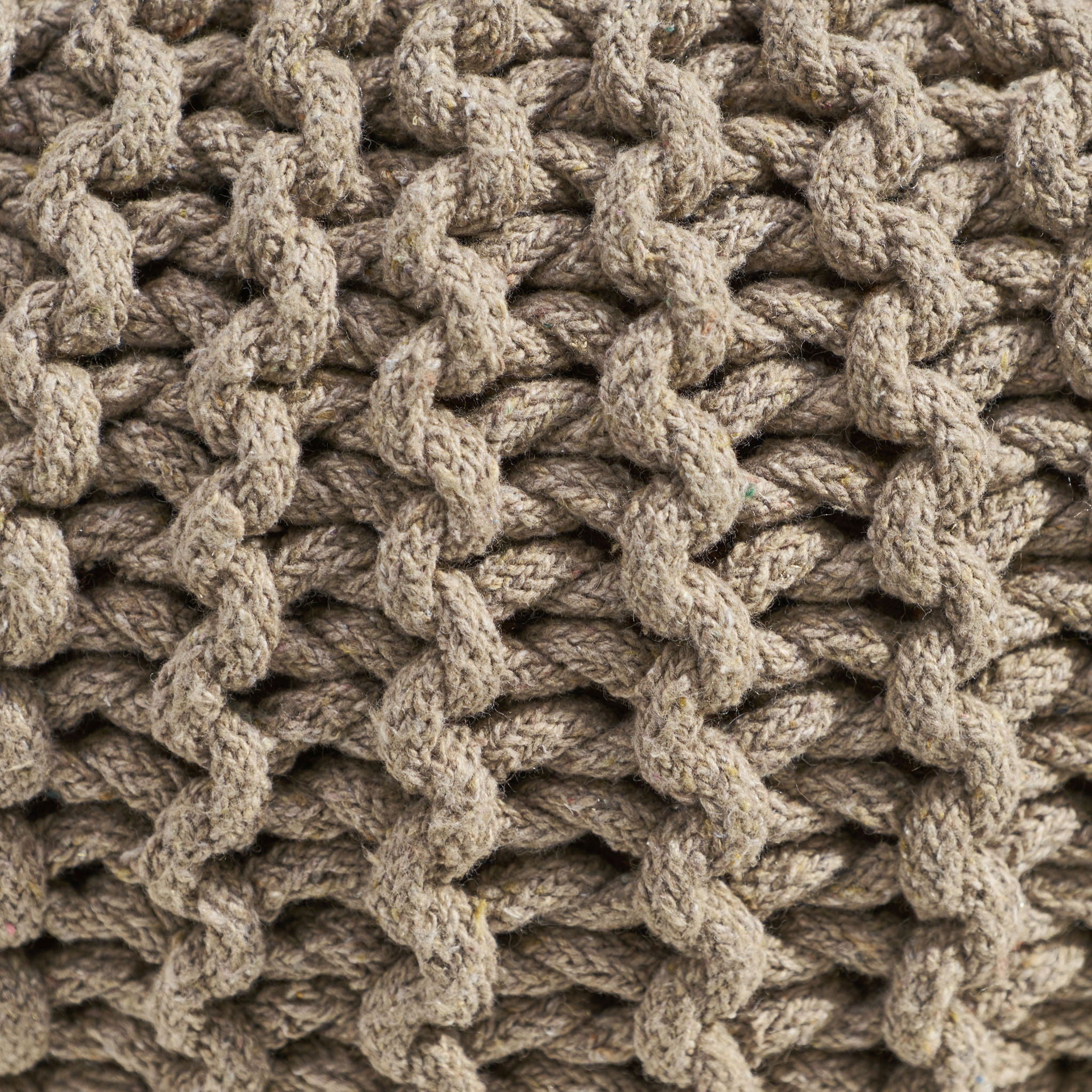 Moro - Knitted Cotton Round Pouf With Pumpkin Shape