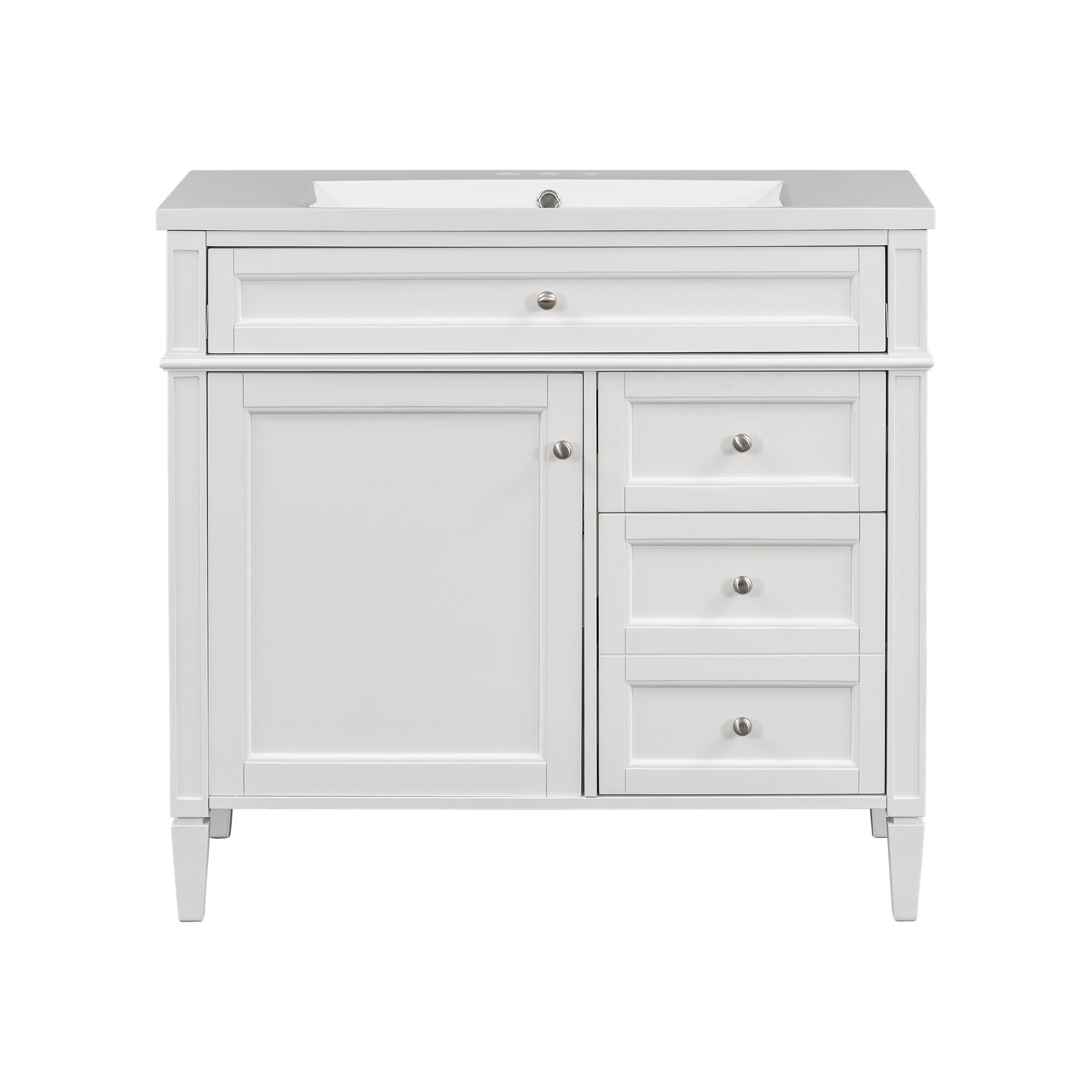 Bathroom Vanity & Top Sink, Modern Bathroom Storage Cabinet With 2 Drawers And A Tip-Out Drawer