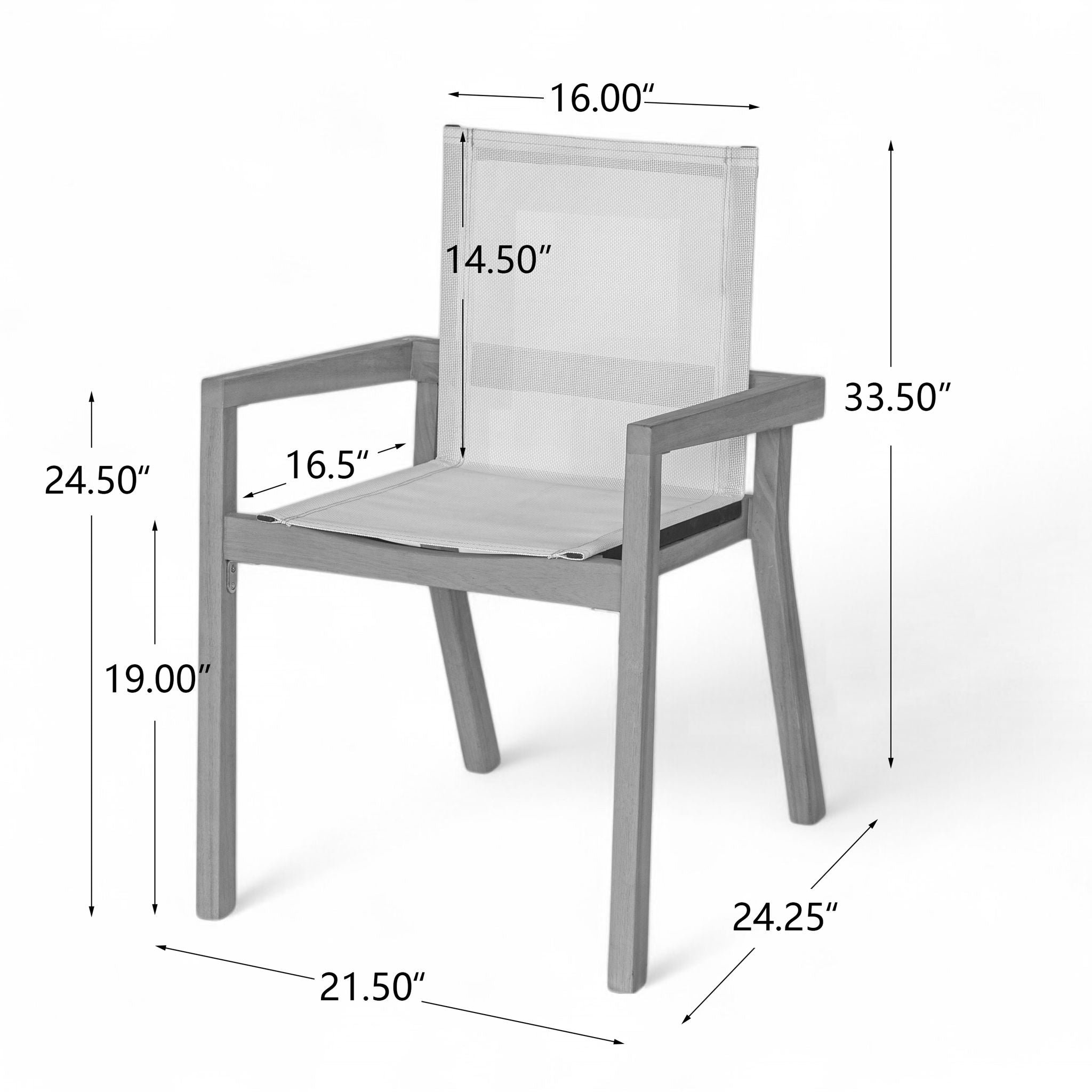 Belfast - Dining Chair With Acacia Wood Frame And Mesh Seating (Set of 2)