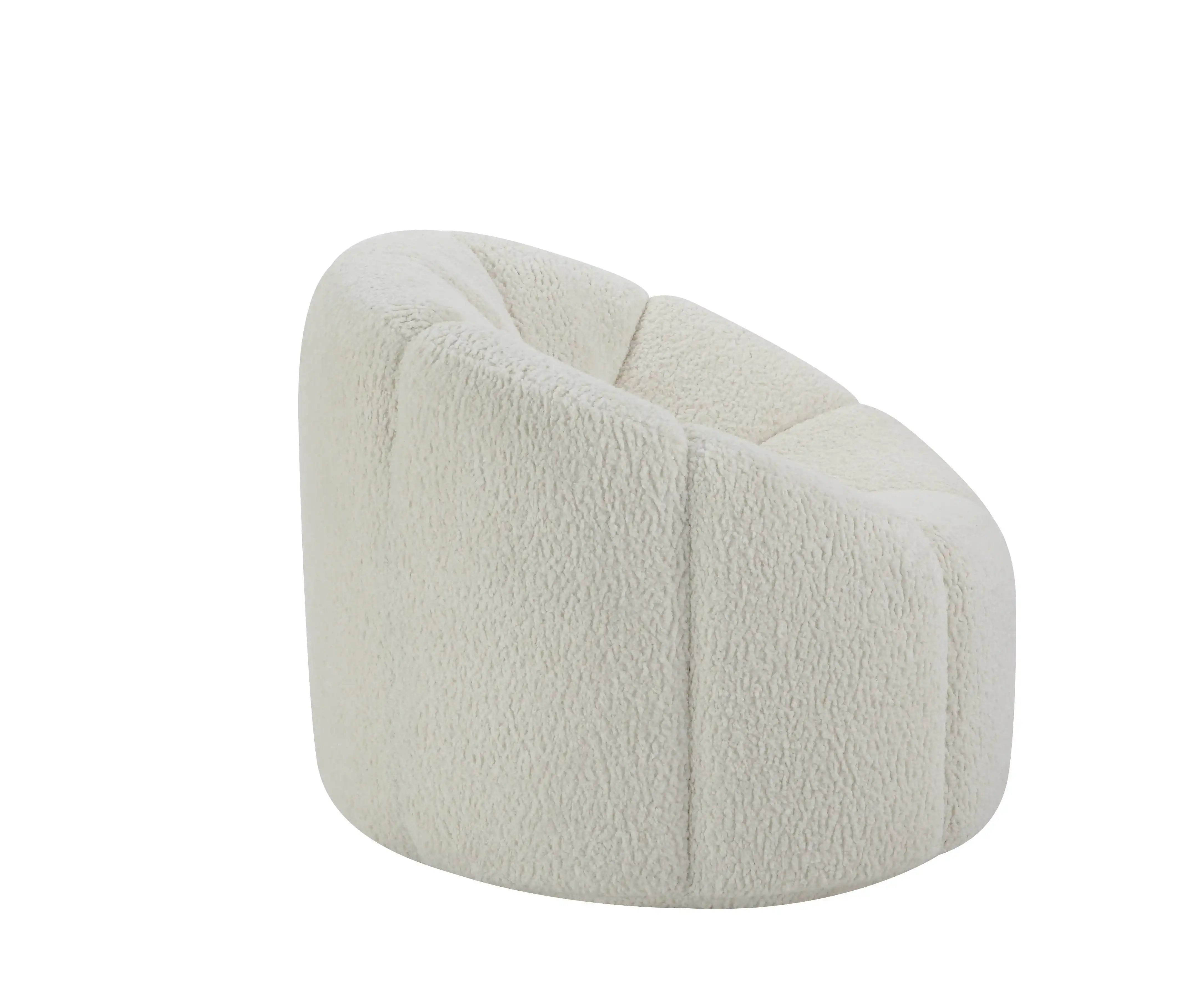 Osmash - Teddy Sherpa Chair With Swivel - White - Best Buy Furniture