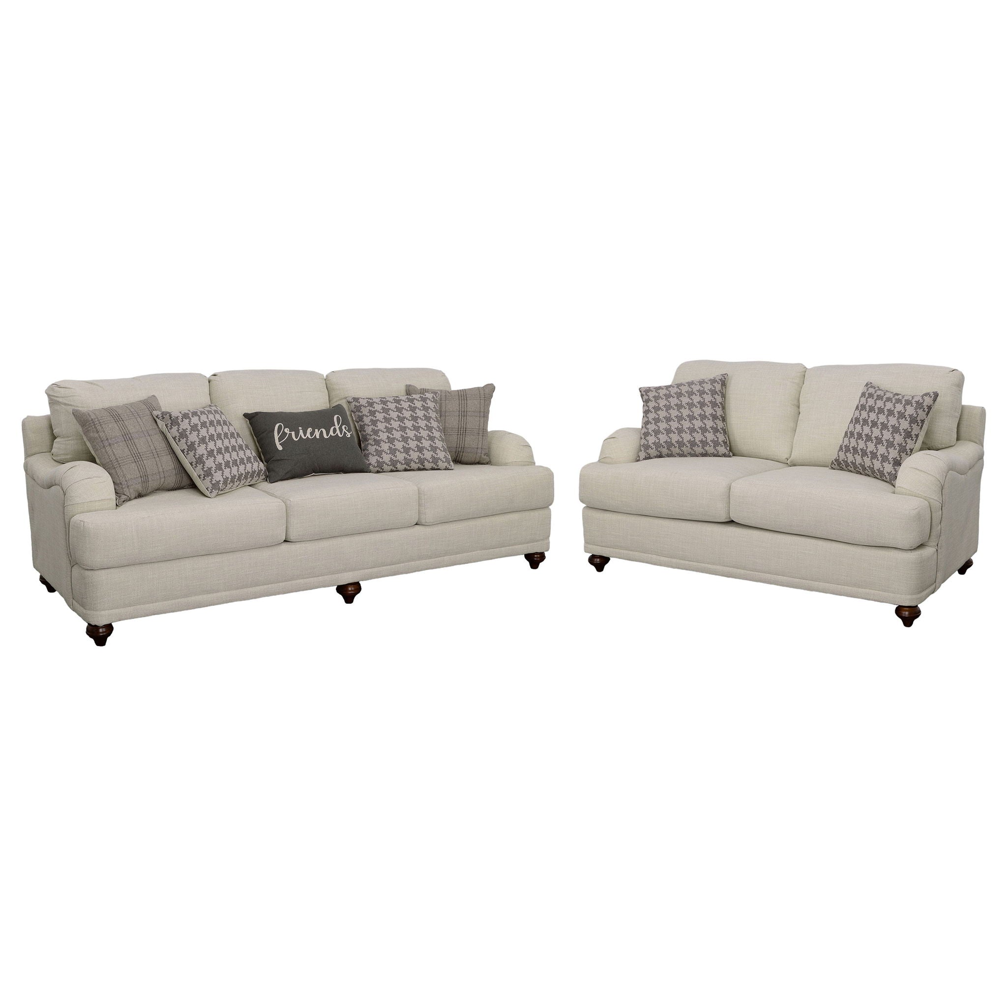 Anderson - 2 Piece Cushion Back Living Room Set - Gray