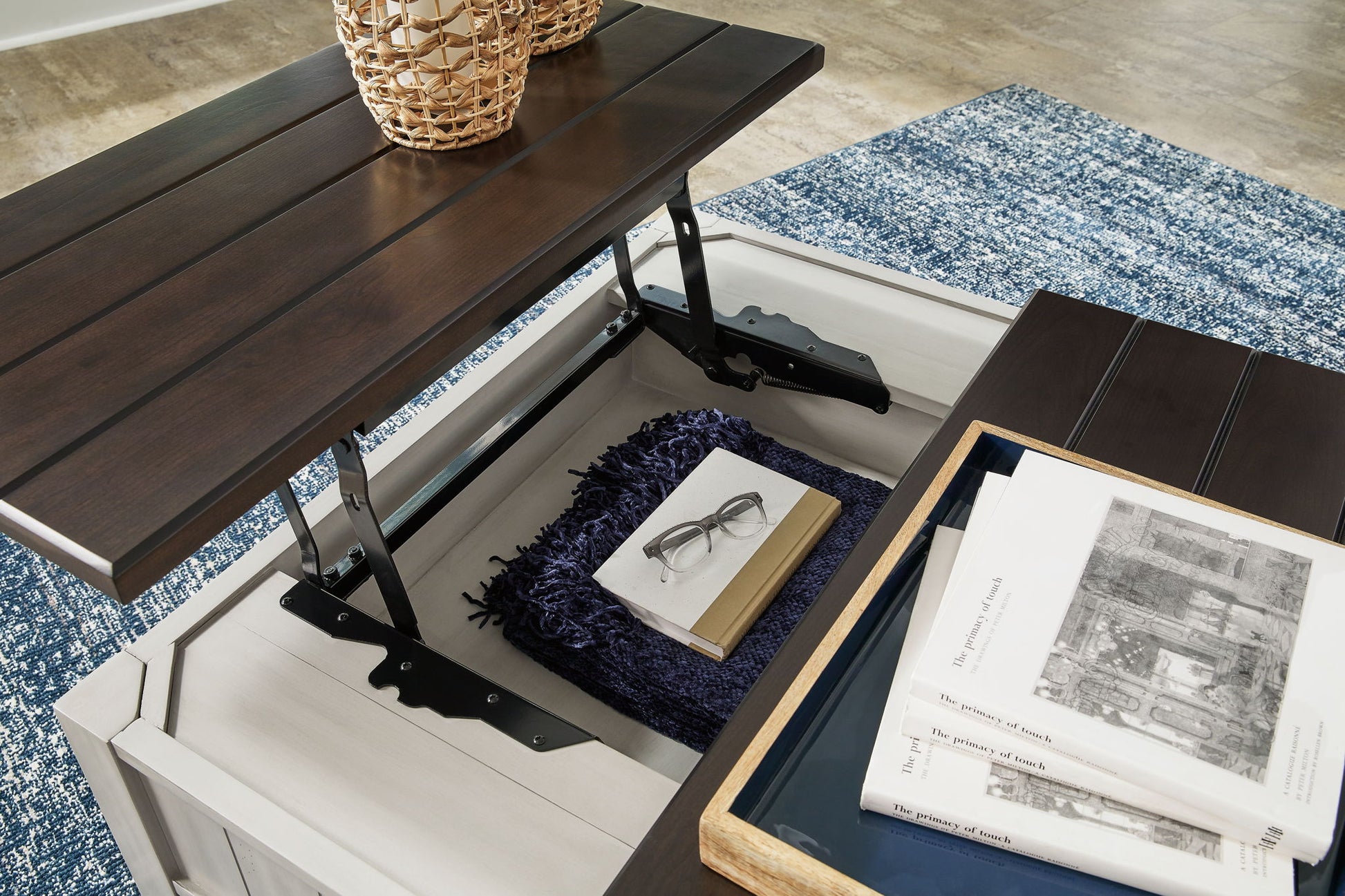 Darborn - Lift Top Cocktail Table - Gray / Brown - Best Buy Furniture