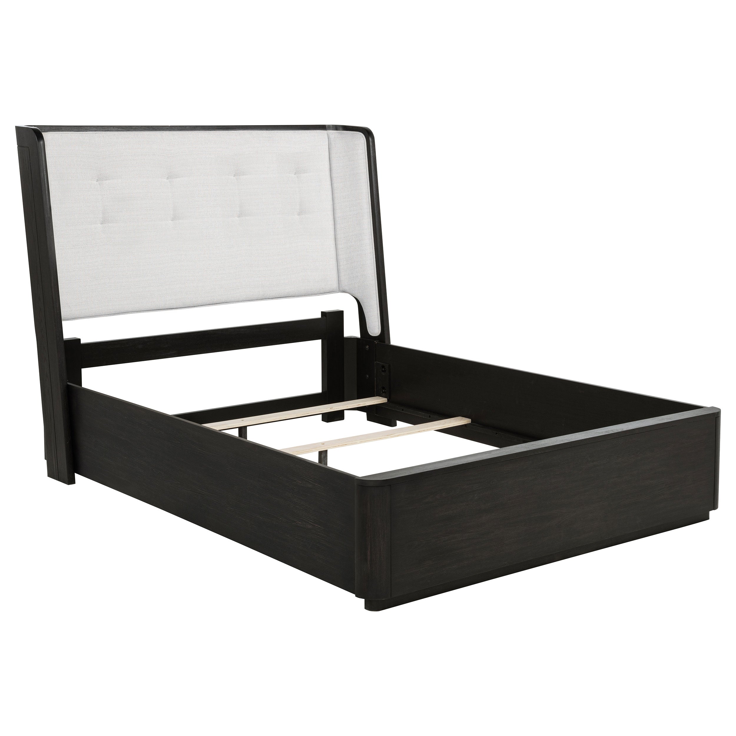 Leandro 55-inch Queen Wingback Bed Burnished Black-