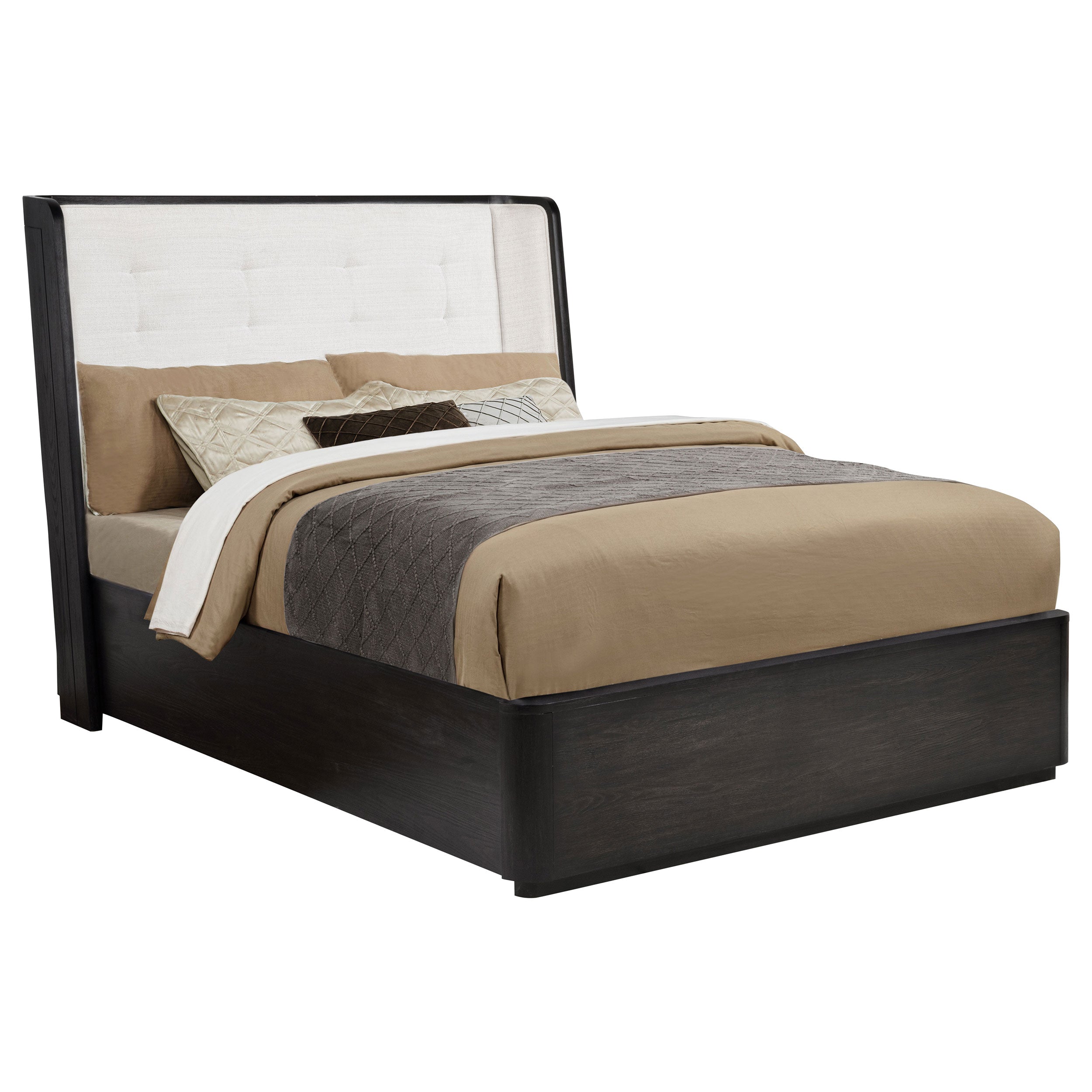 Leandro 55-inch Queen Wingback Bed Burnished Black-