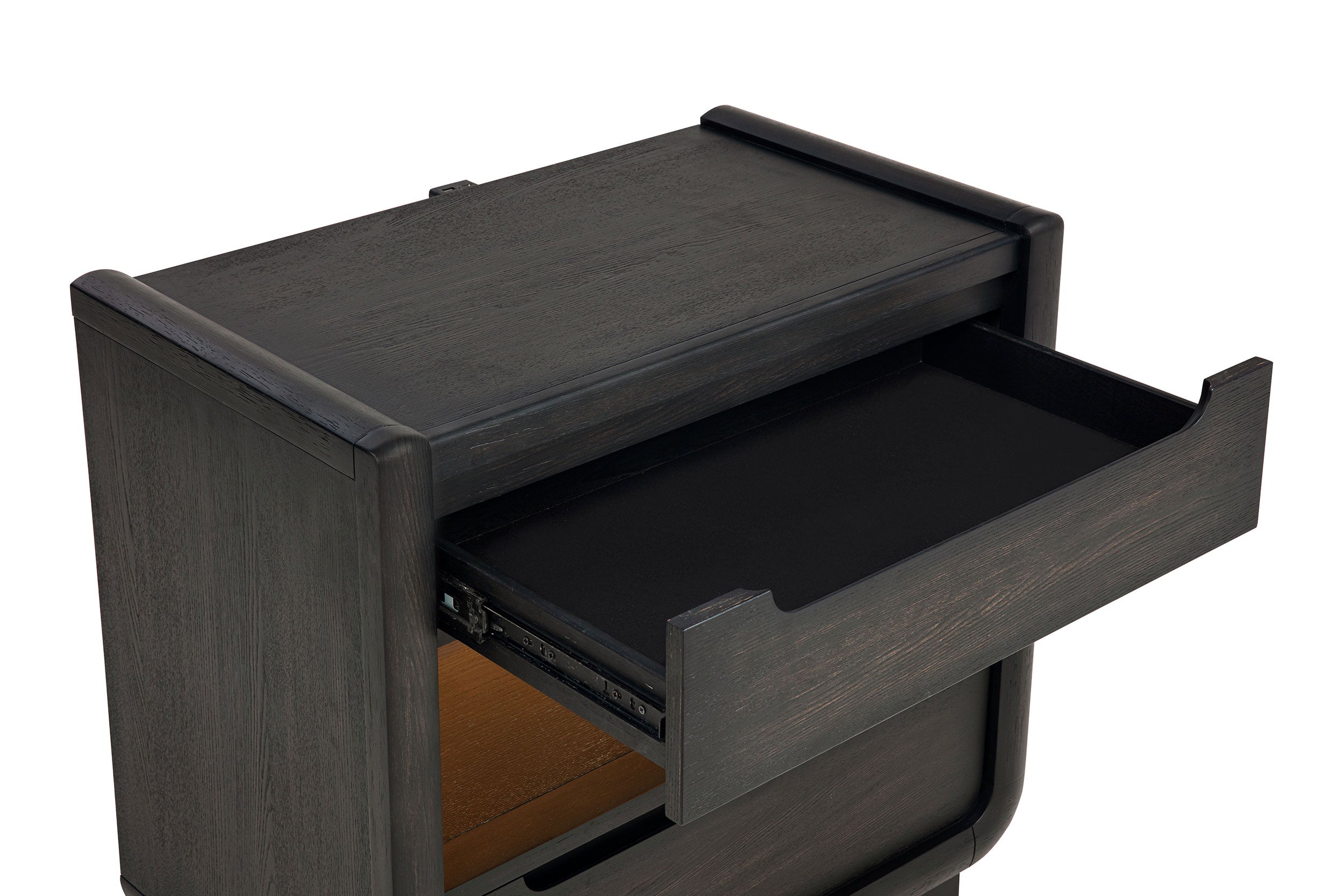 Leandro 2-drawer LED Nightstand with USB Burnished Black-
