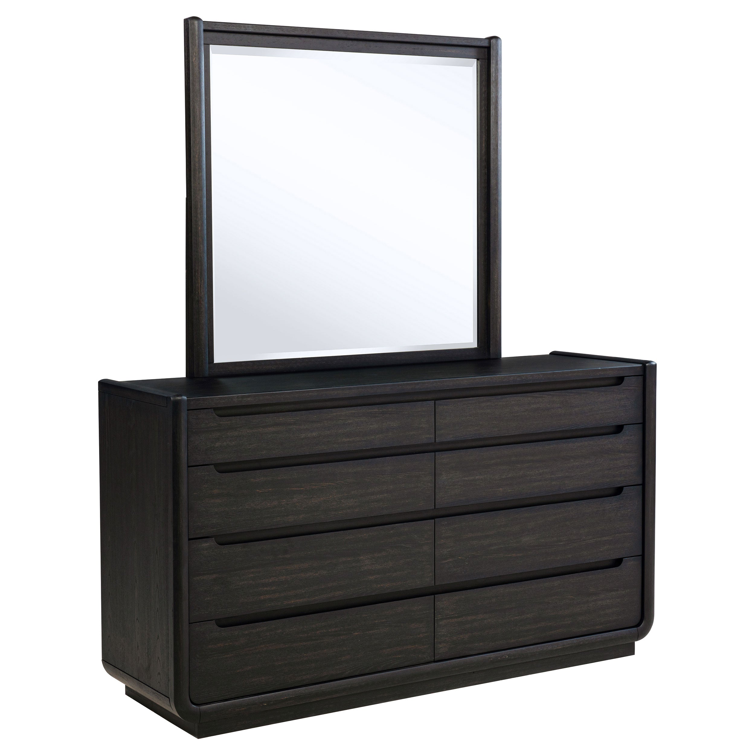 Leandro 8-drawer Bedroom Dresser with Mirror Burnished Black-