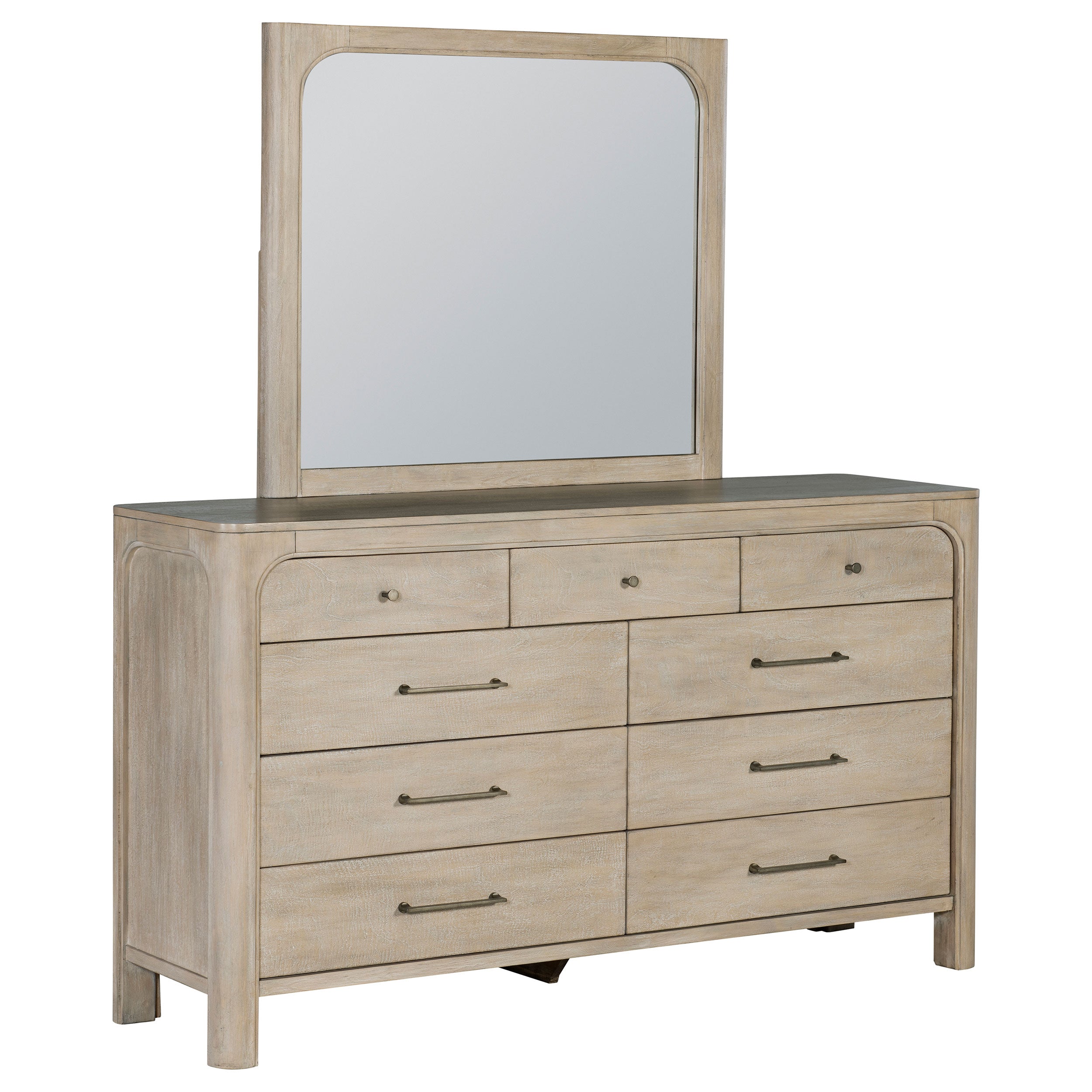 Solano 9-drawer Bedroom Dresser with Mirror Weathered Mango-