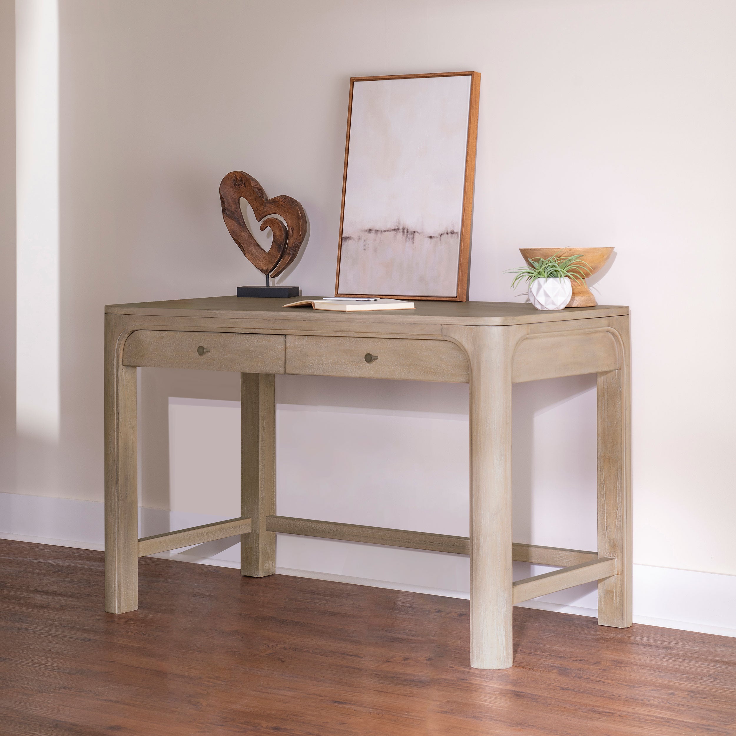 Solano 2-drawer Makeup Table Vanity Desk Weathered Mango-