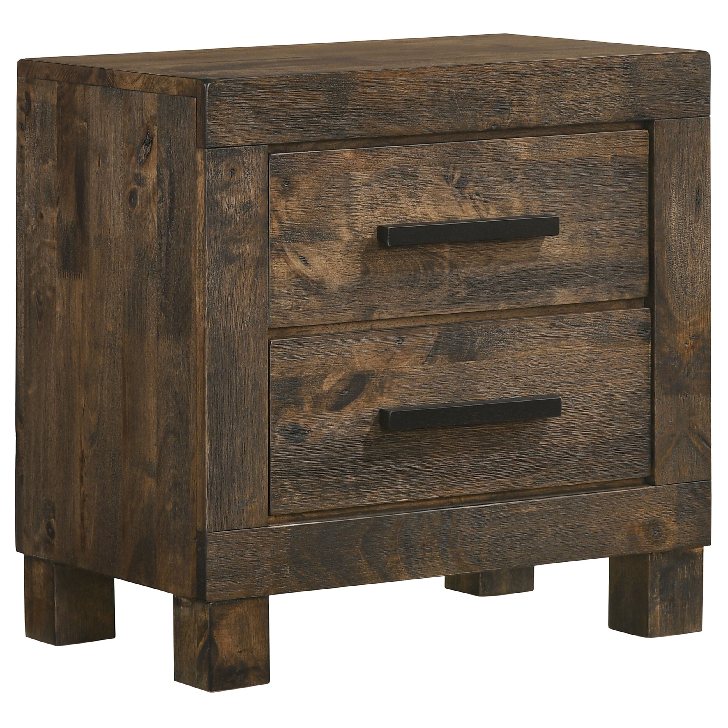 Woodmont 2-drawer Nightstand Rustic Golden Brown-CoasterEveryday