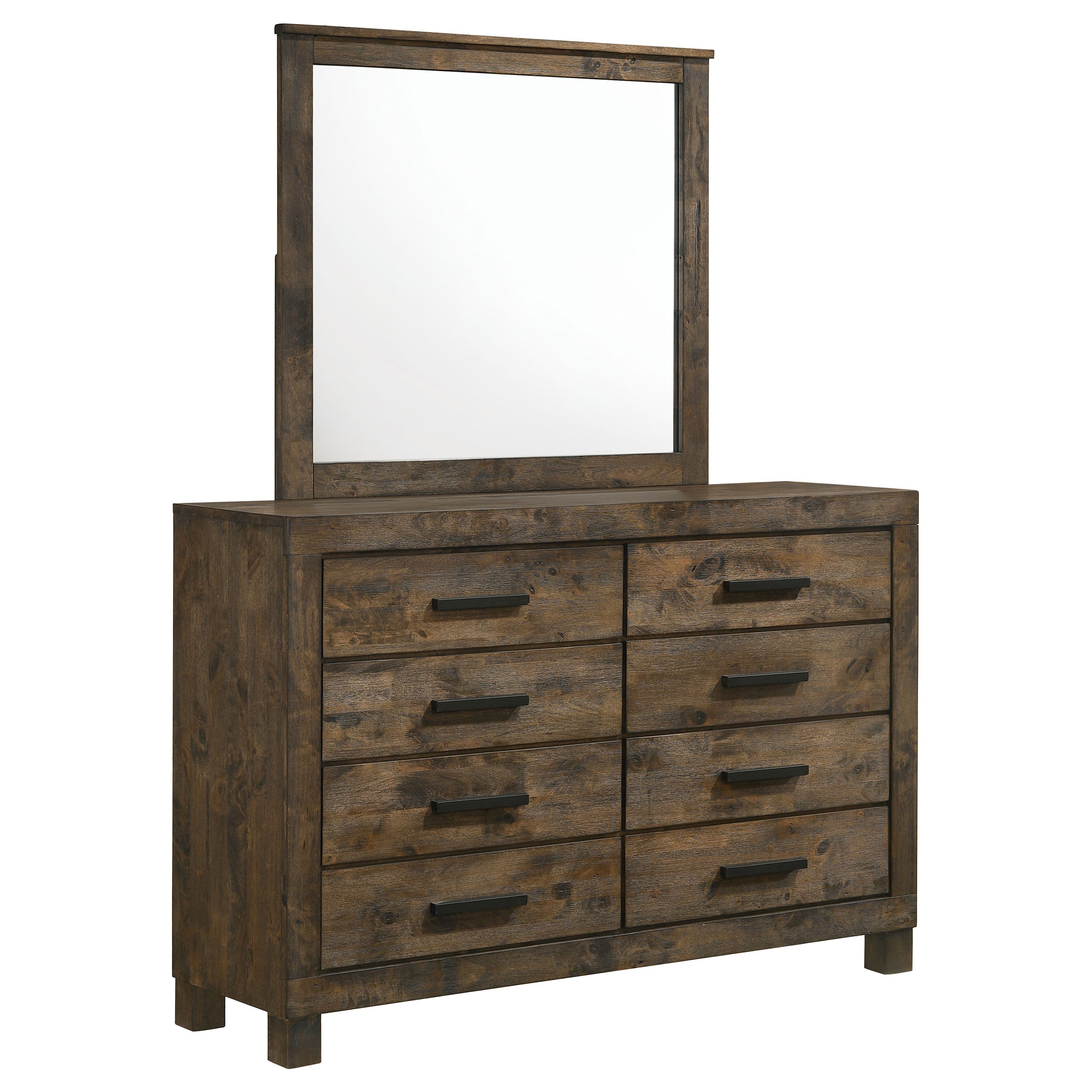 Woodmont 8-drawer Dresser with Mirror Rustic Golden Brown-CoasterEveryday
