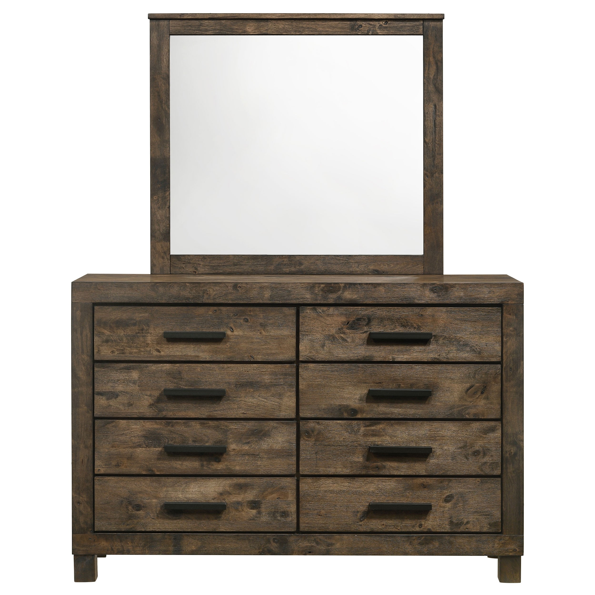 Woodmont 8-drawer Dresser with Mirror Rustic Golden Brown-CoasterEveryday