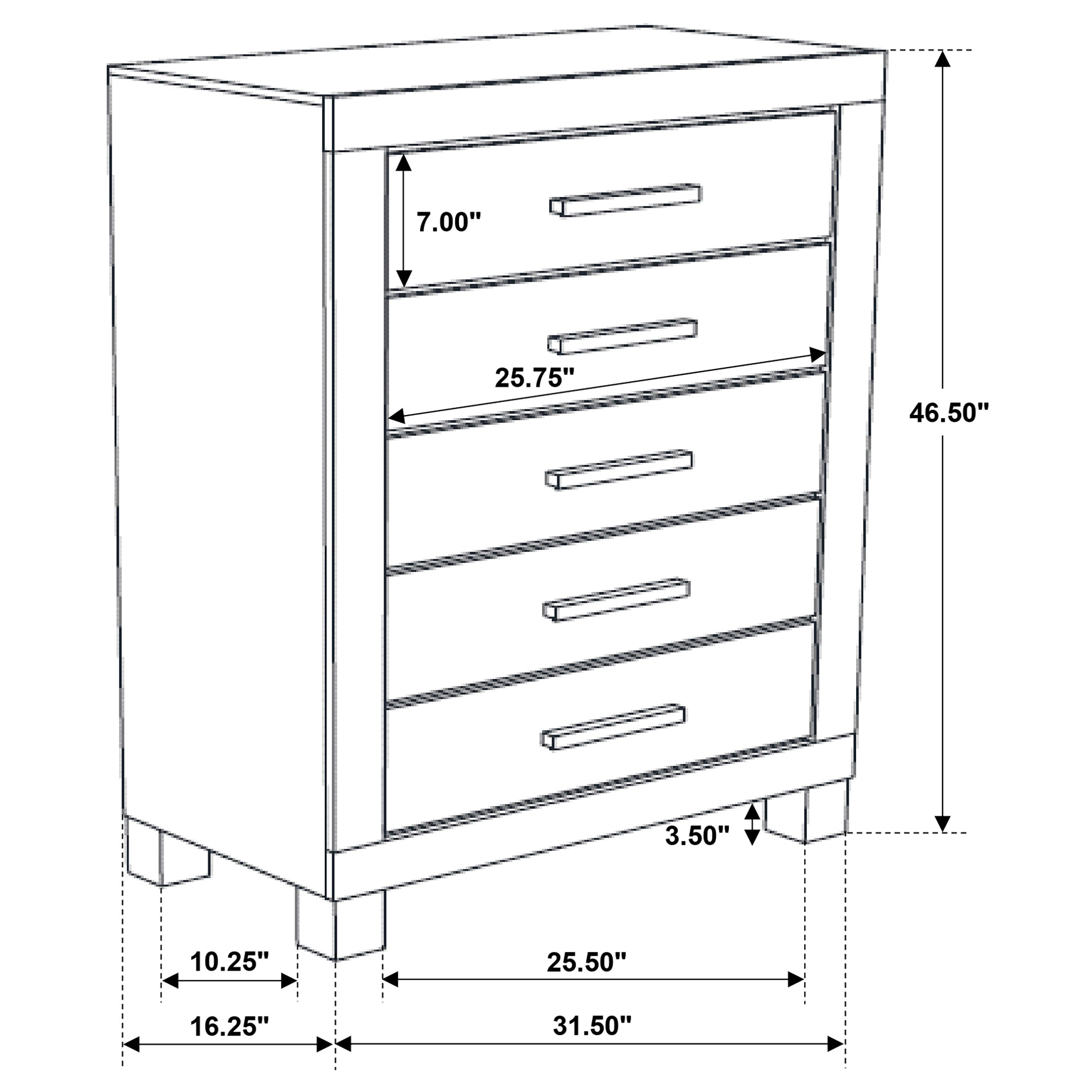 Woodmont 5-drawer Bedroom Chest Rustic Golden Brown-CoasterEveryday