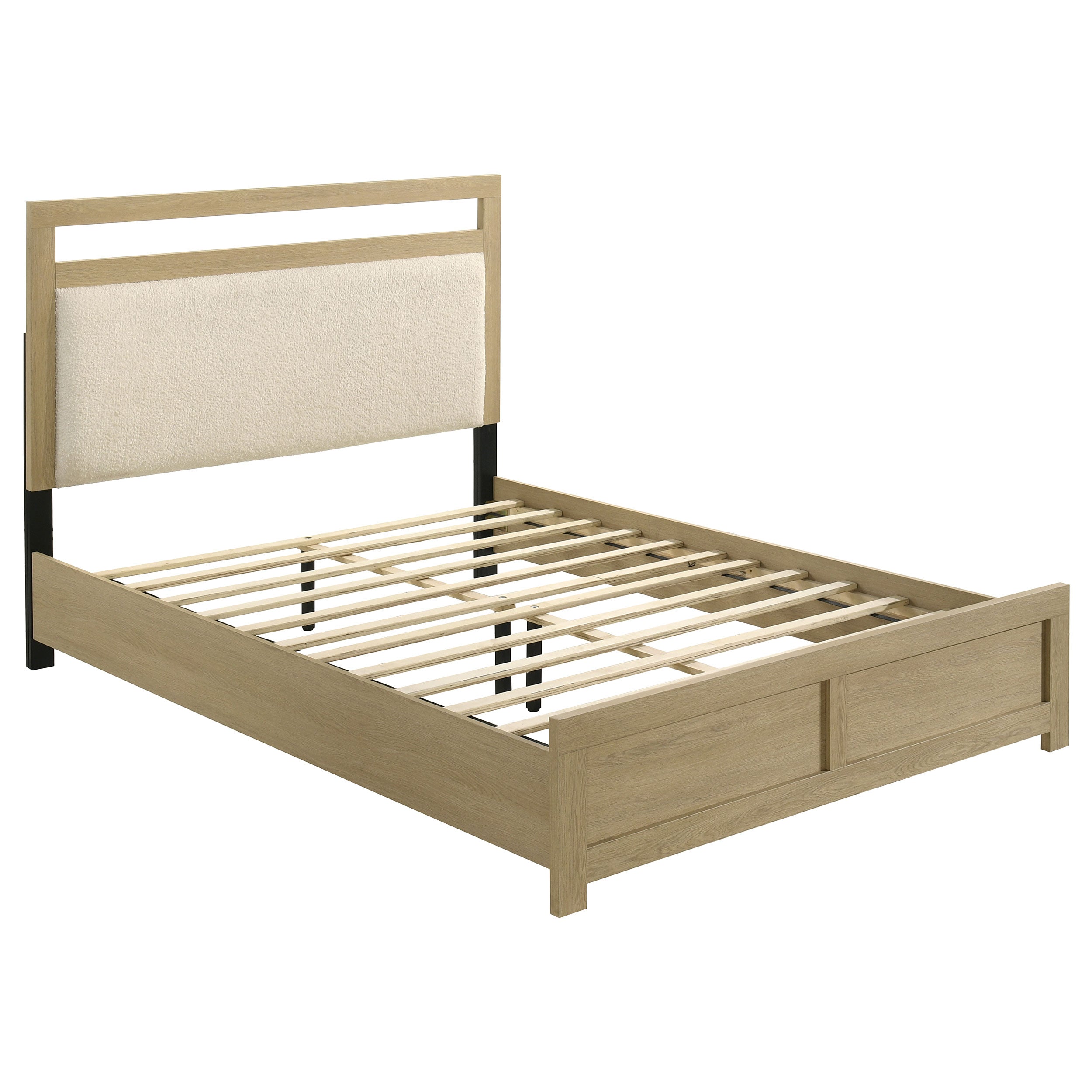 Hendricks Queen Panel Headboard Platform Bed Light Oak-