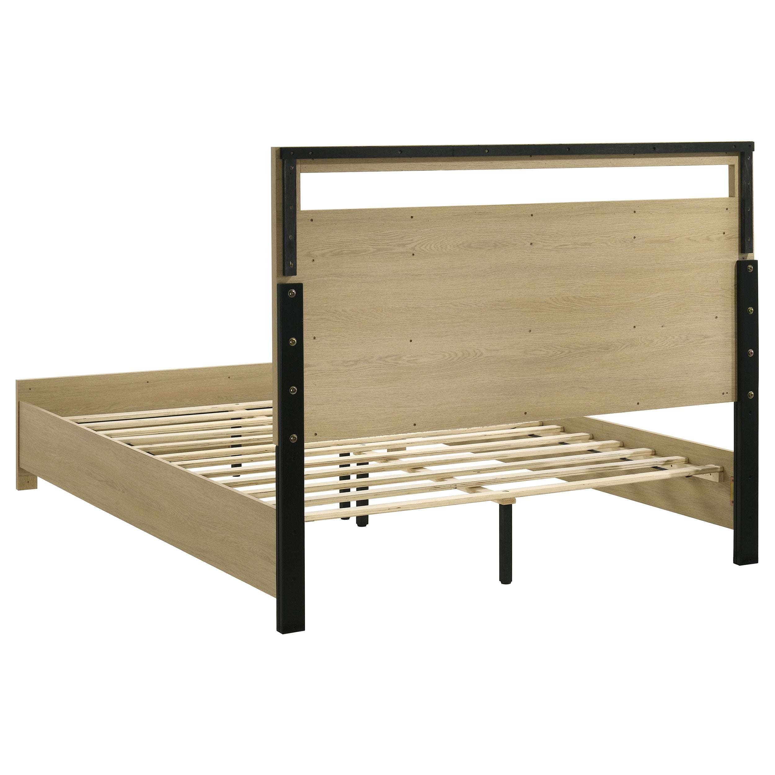 Hendricks Queen Panel Headboard Platform Bed Light Oak-