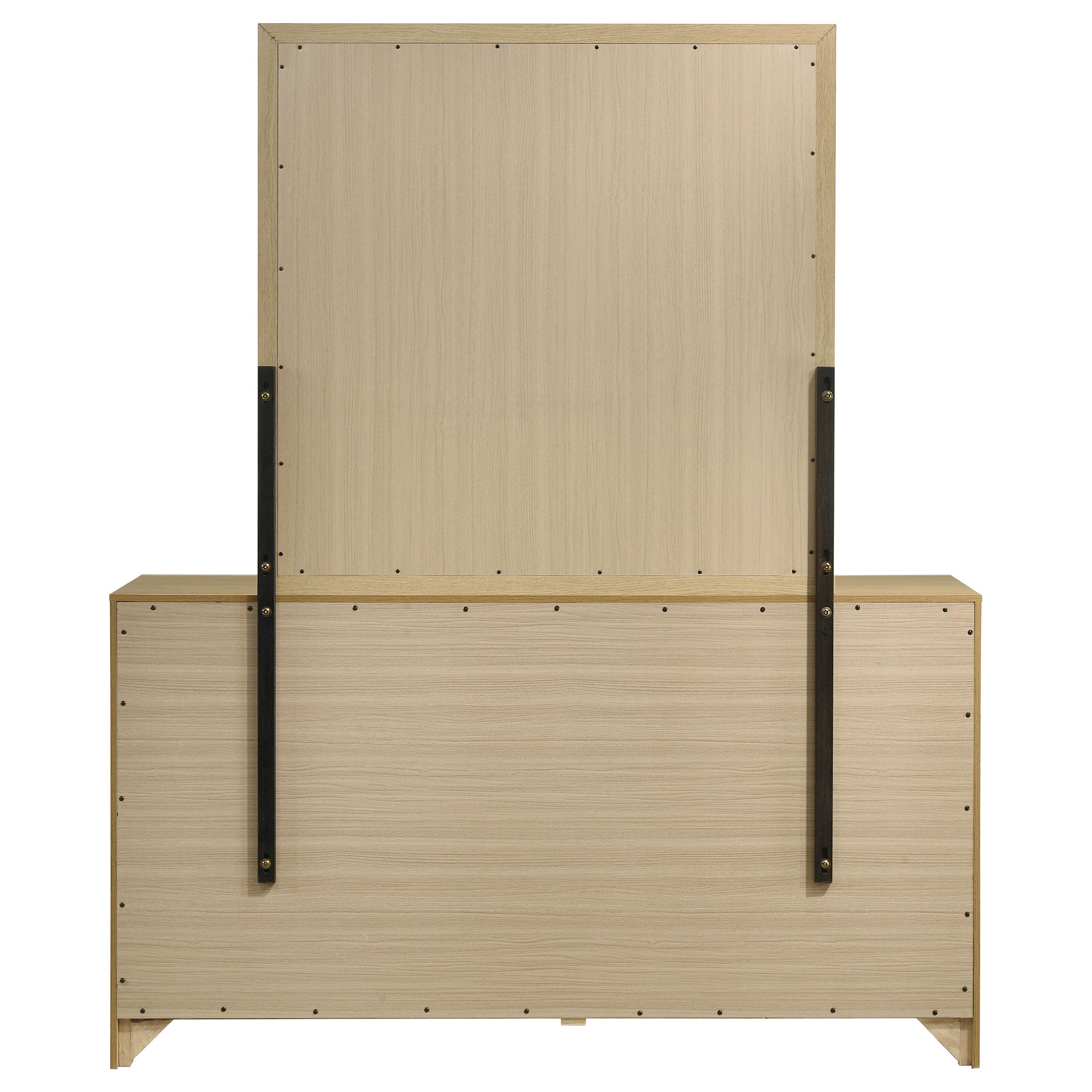 Hendricks 6-drawer Bedroom Dresser and Mirror Light Oak-