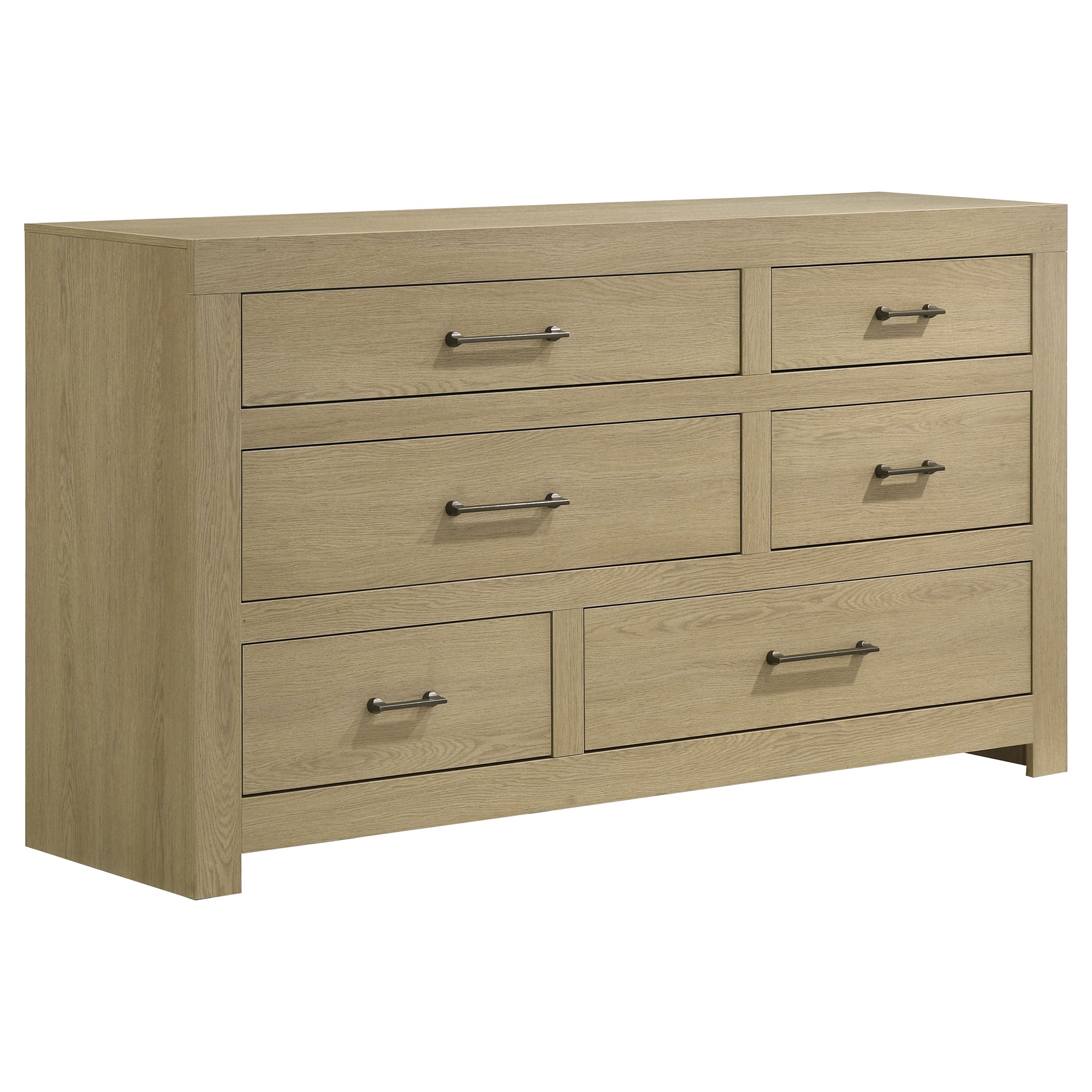 Hendricks 6-drawer Bedroom Dresser Storage Cabinet Light Oak-