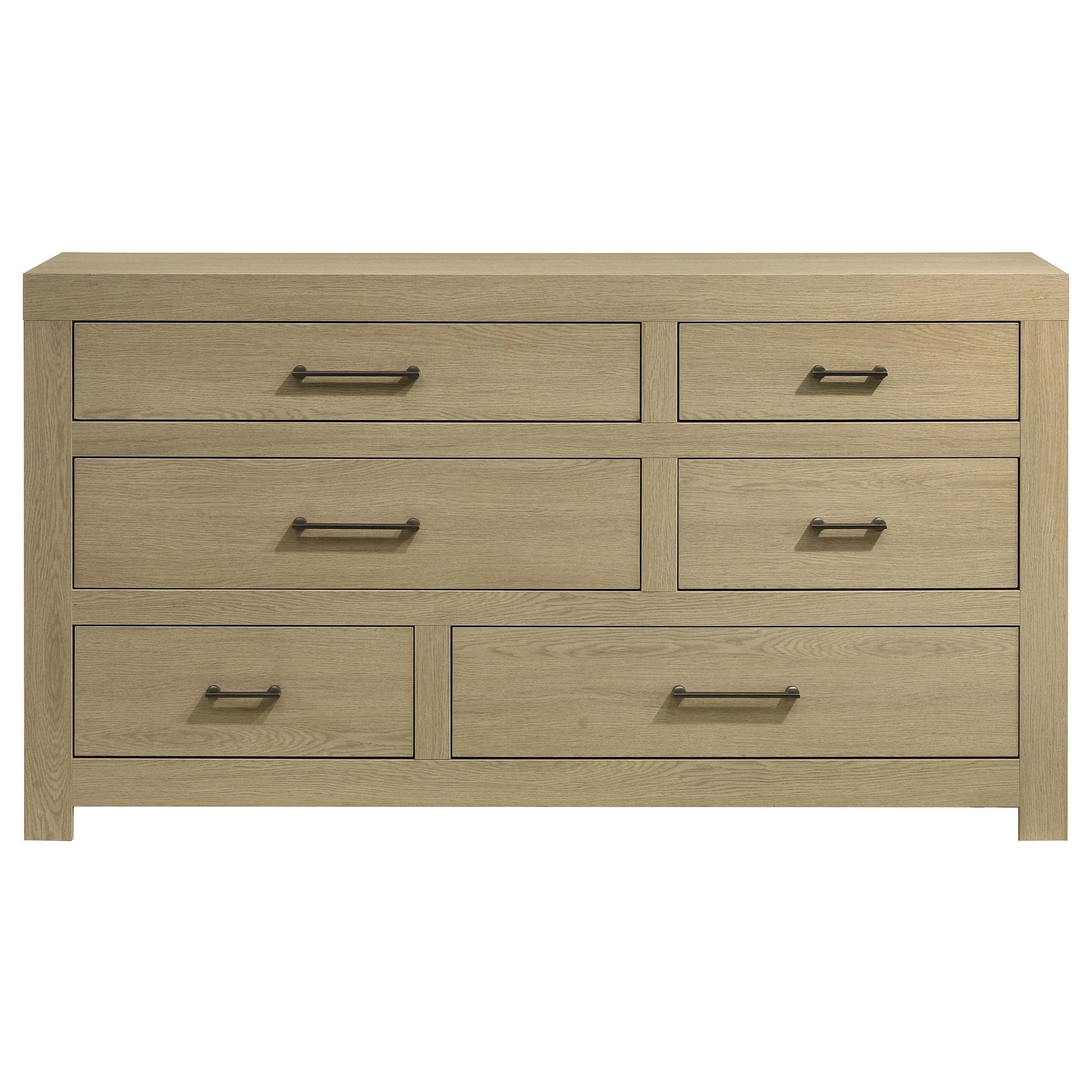 Hendricks 6-drawer Bedroom Dresser Storage Cabinet Light Oak-