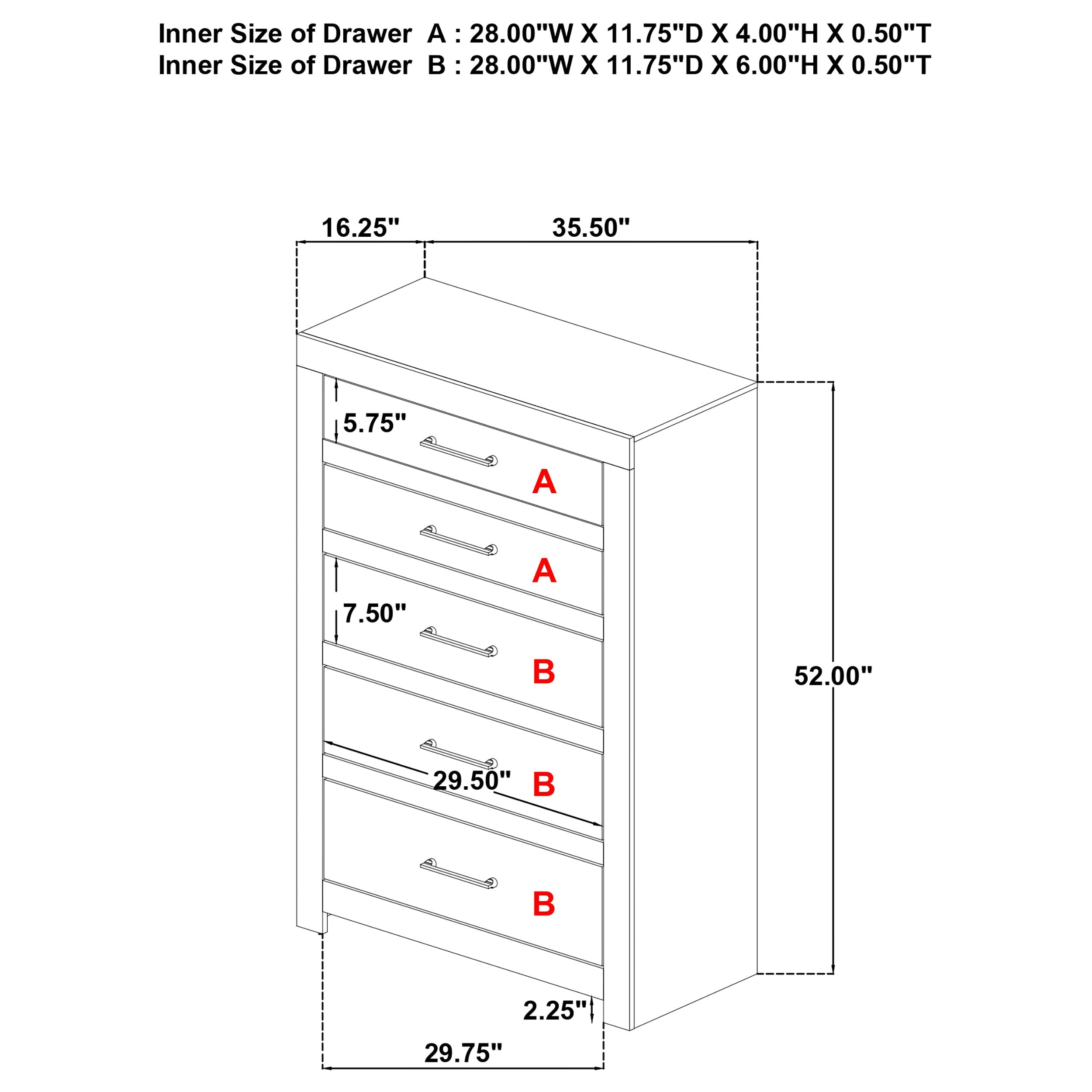 Hendricks 5-drawer Bedroom Chest of Drawers Light Oak-