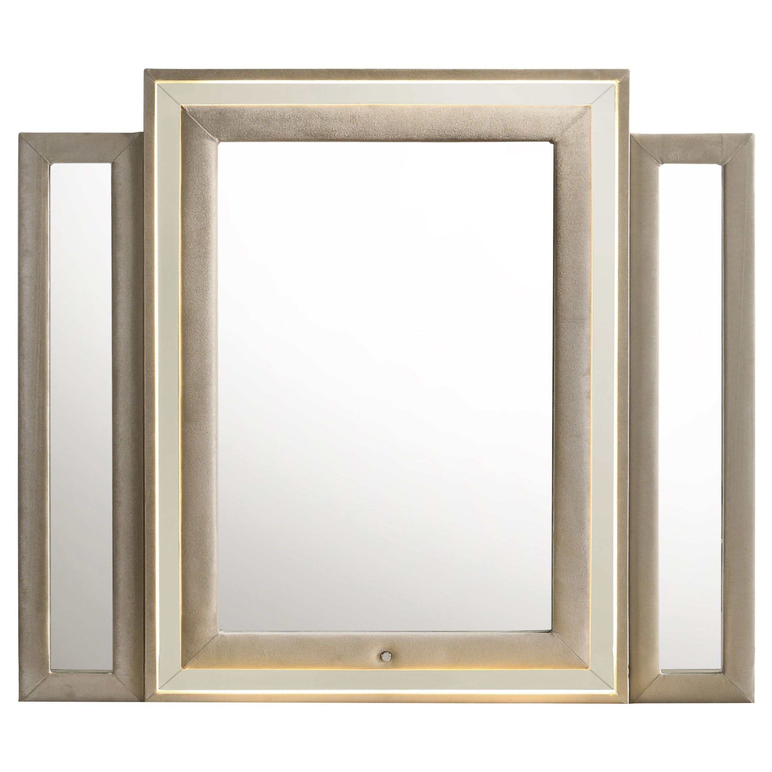 Lorient LED Dresser Mirror Ivory and Camel-
