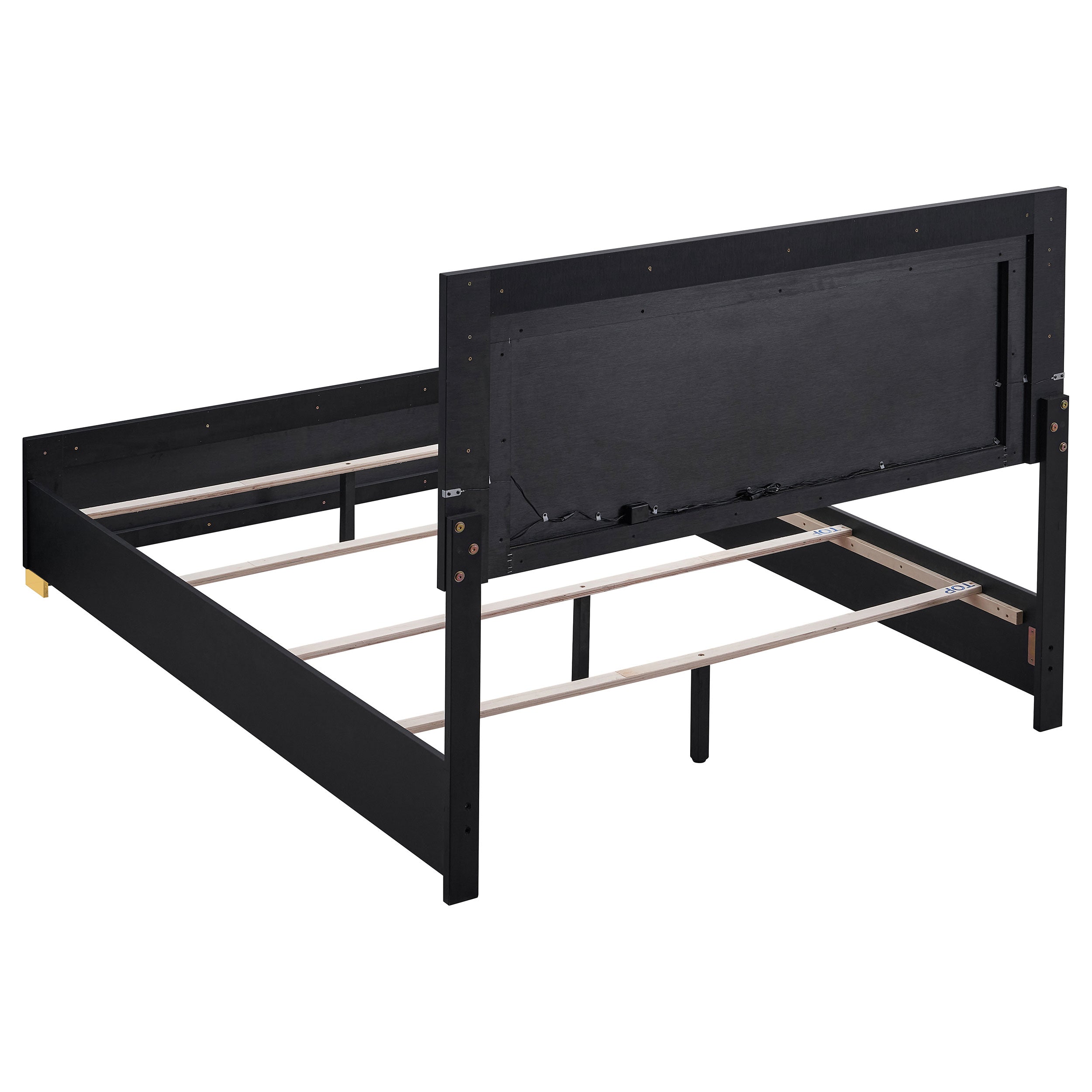 Marceline Wood Queen LED Panel Bed Black-