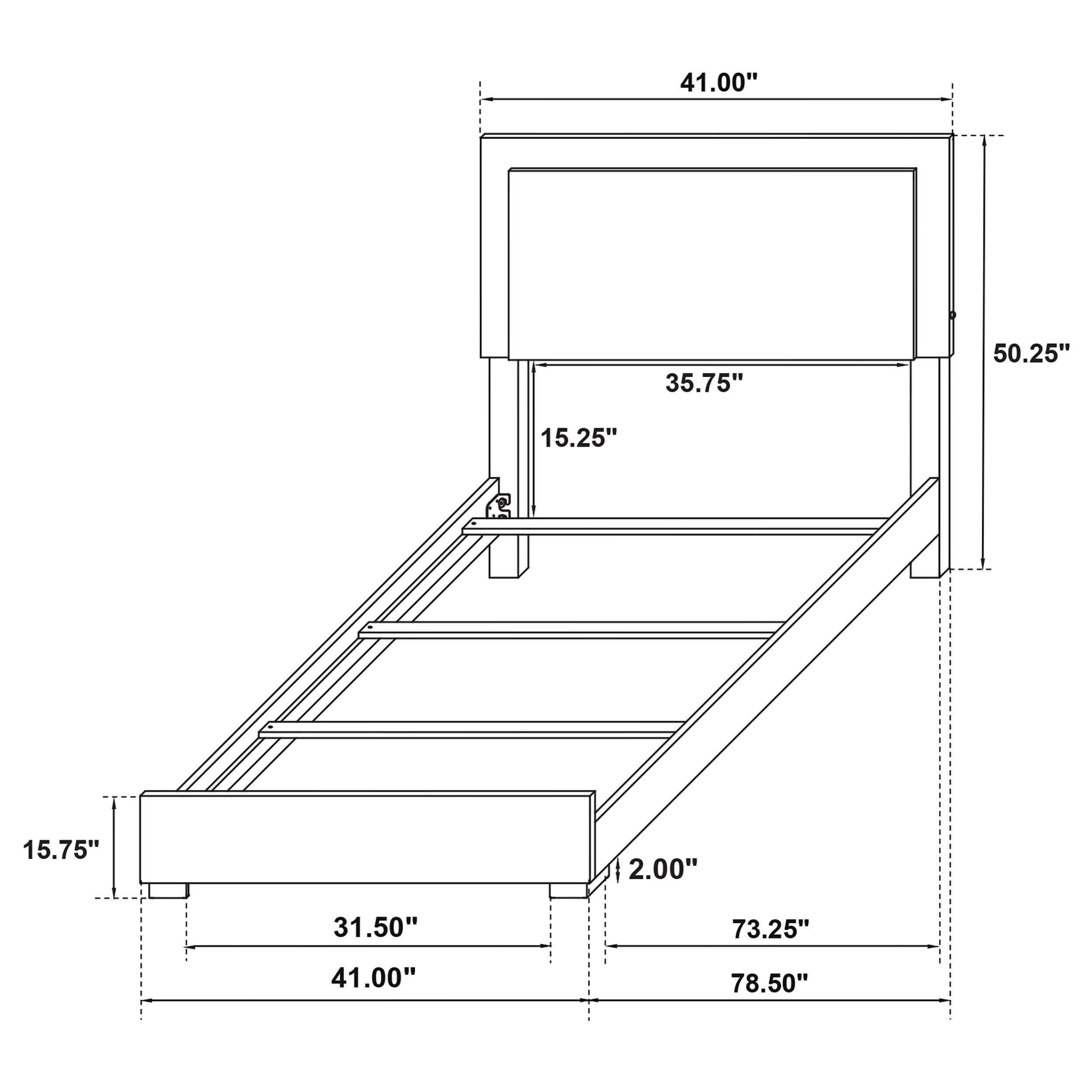 Marceline Wood Twin LED Panel Bed Black-