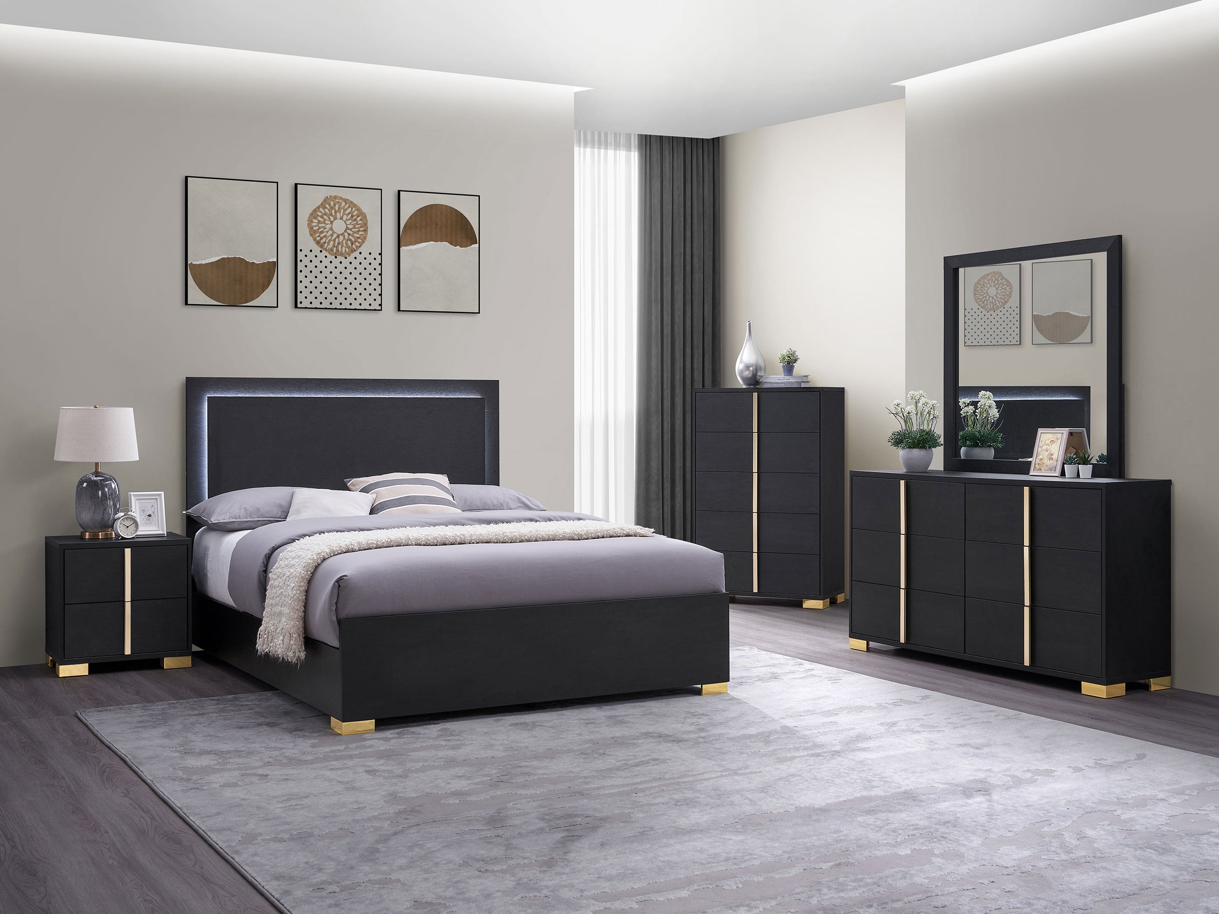 Marceline 2-drawer Nightstand Black-