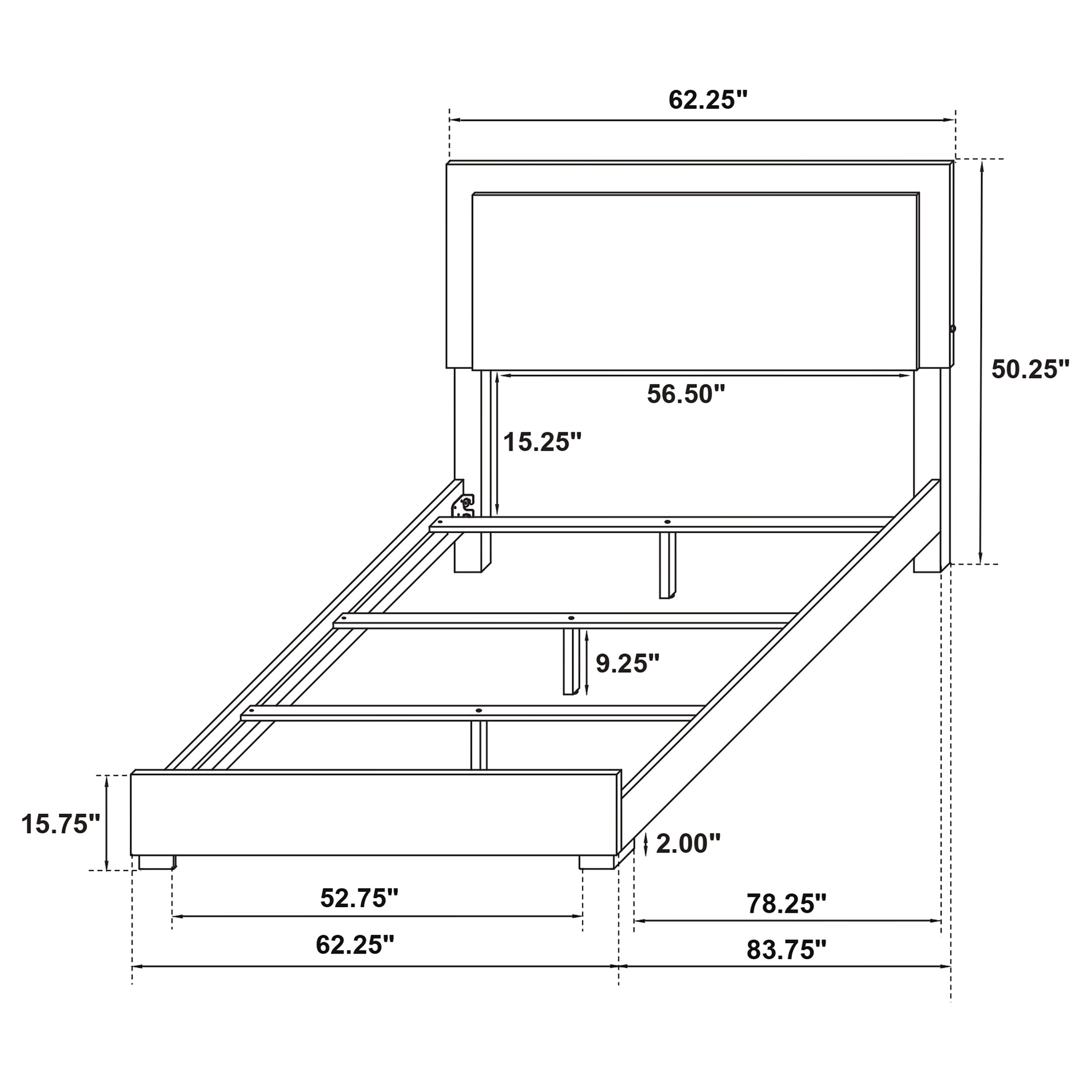 Marceline Wood Queen LED Panel Bed White-