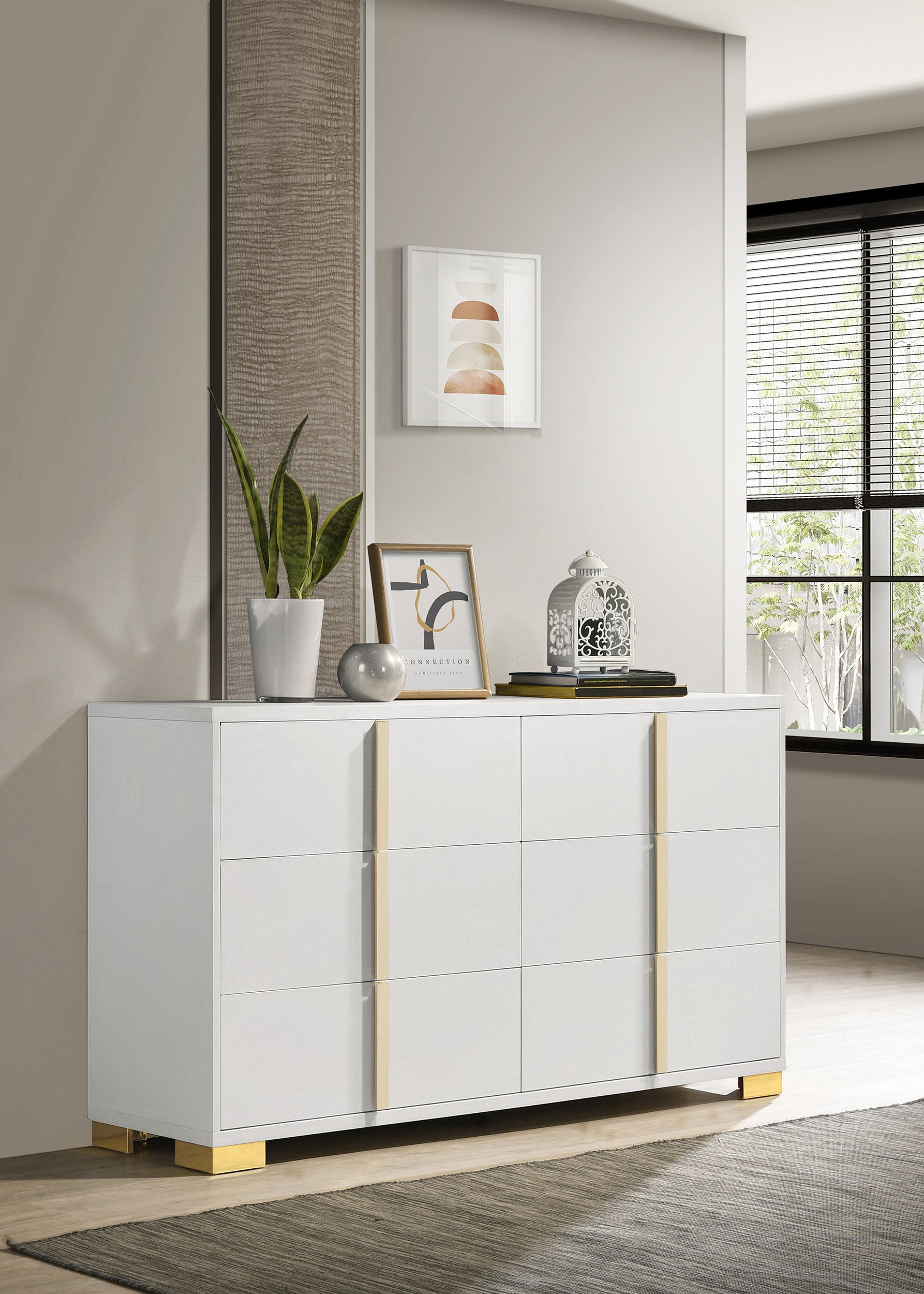 Marceline 6-drawer Dresser White-