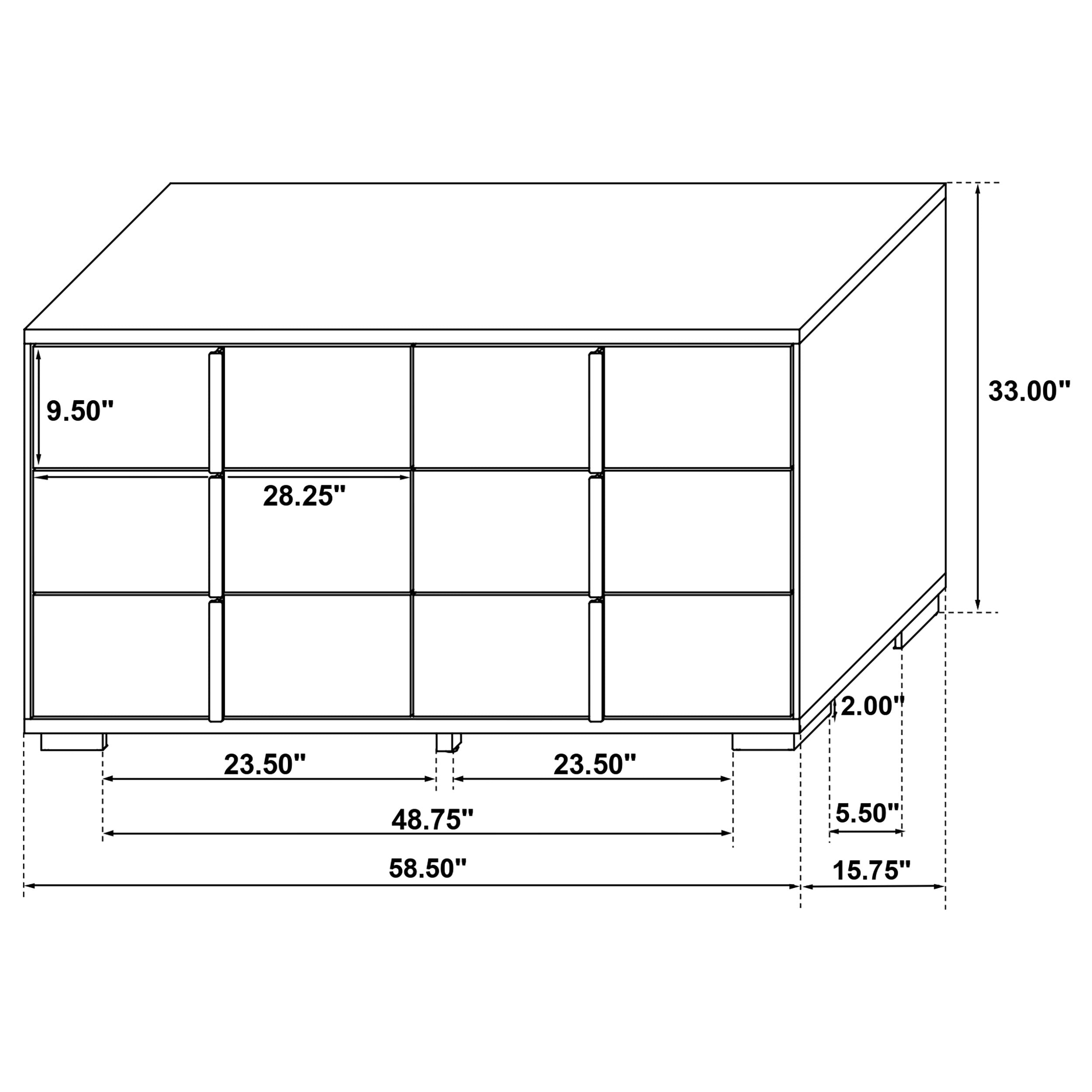 Marceline 6-drawer Dresser White-