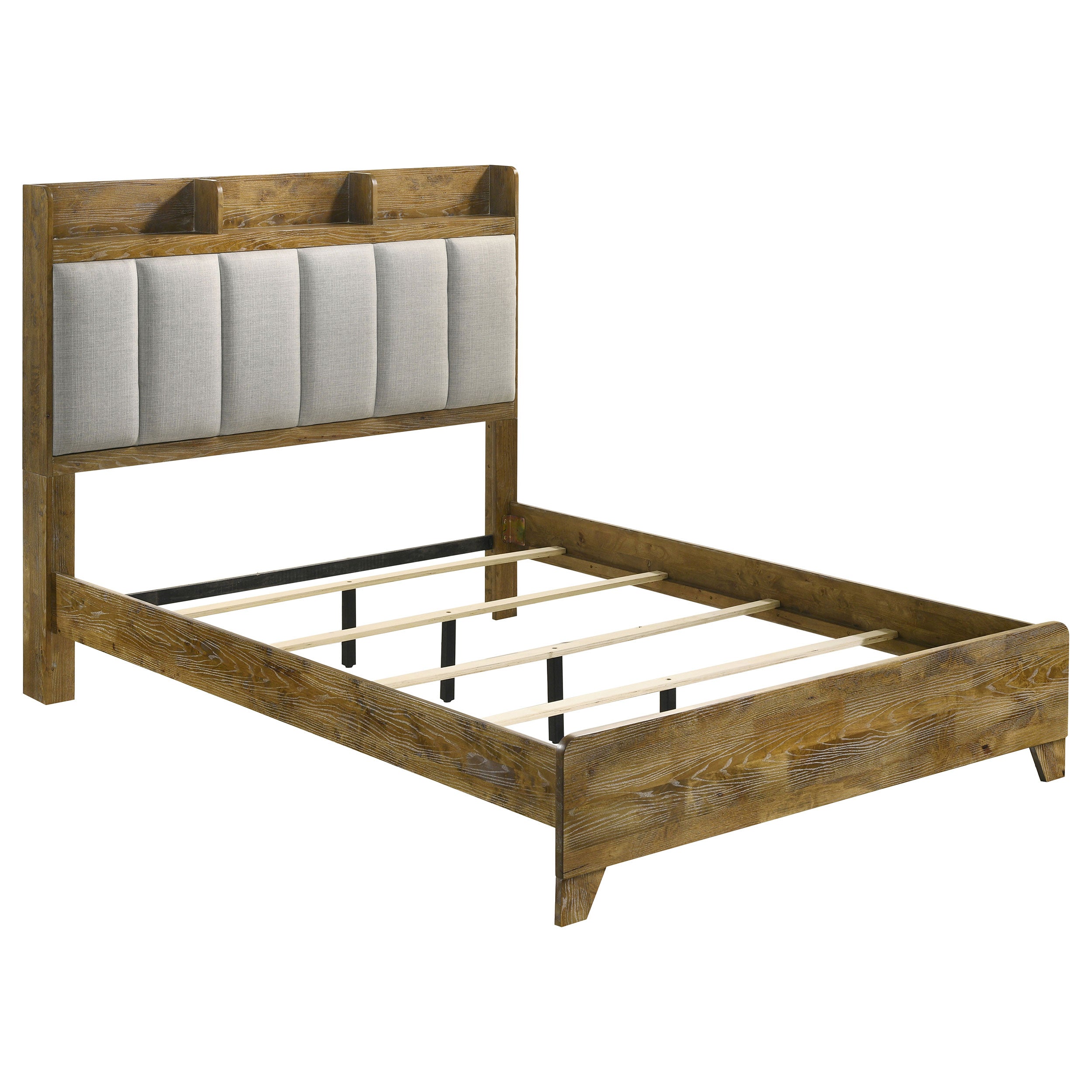 Henderson 57-inch Queen Bookcase Panel Bed Medium Oak-