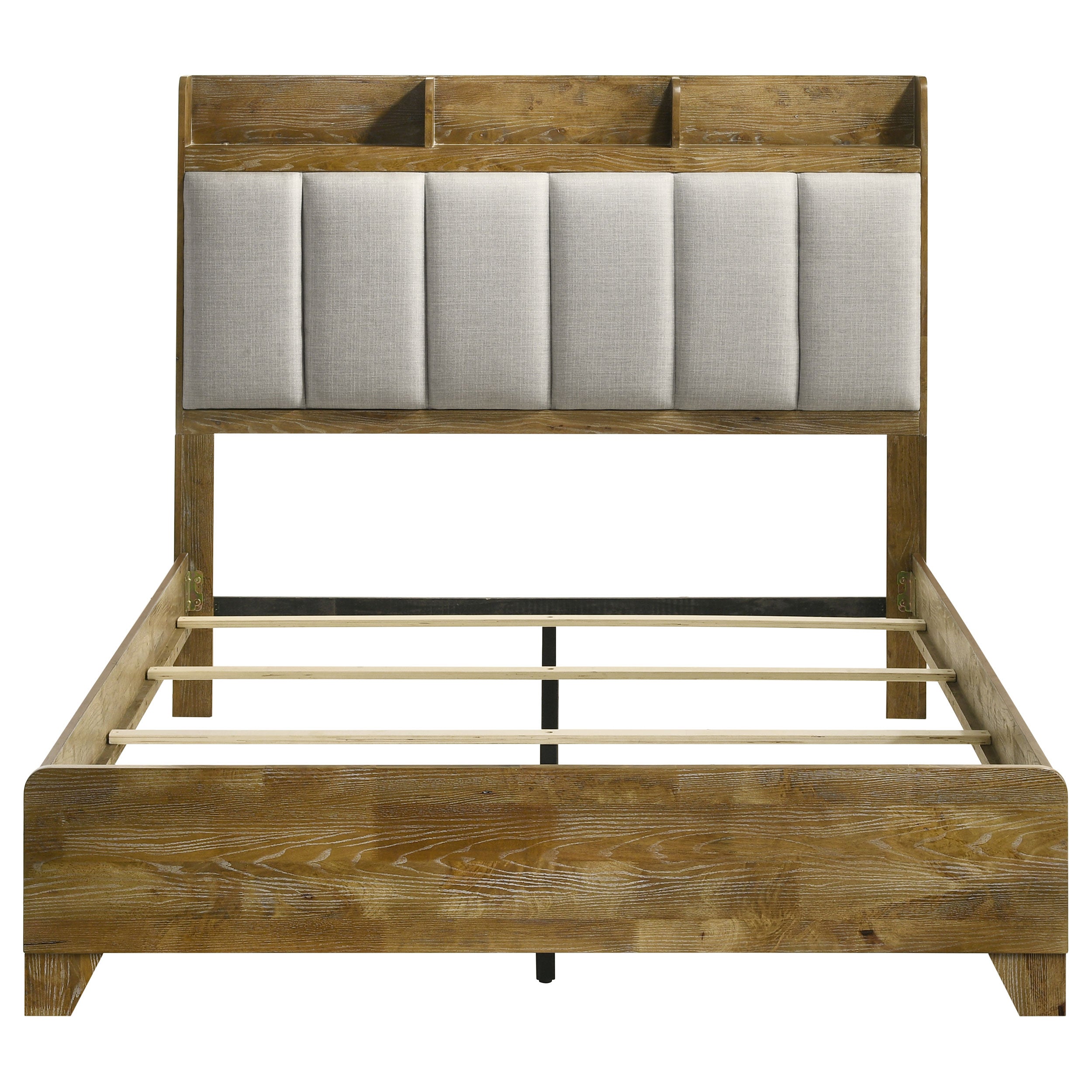 Henderson 57-inch Queen Bookcase Panel Bed Medium Oak-