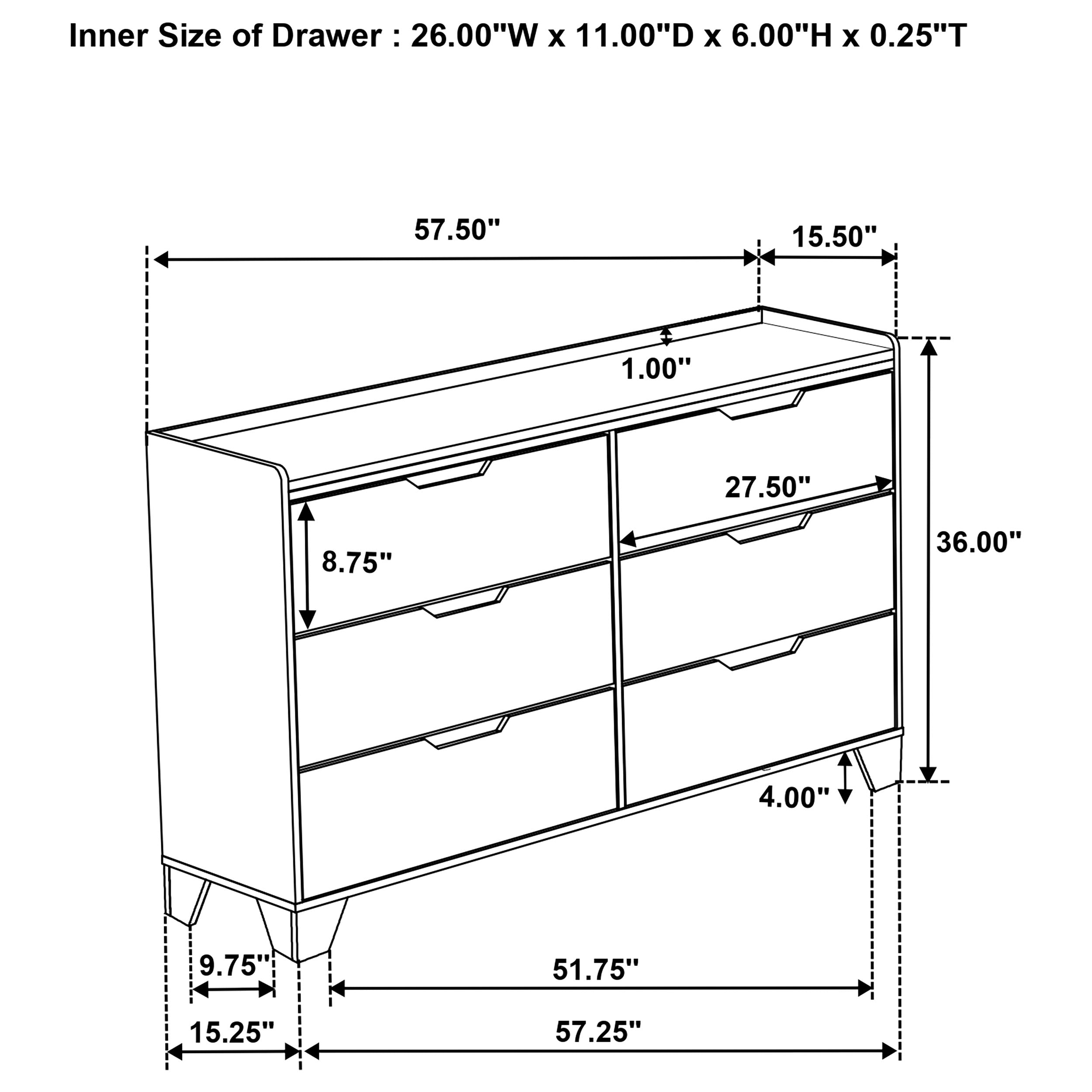 Henderson 6-drawer Bedroom Dresser Cabinet Medium Oak-