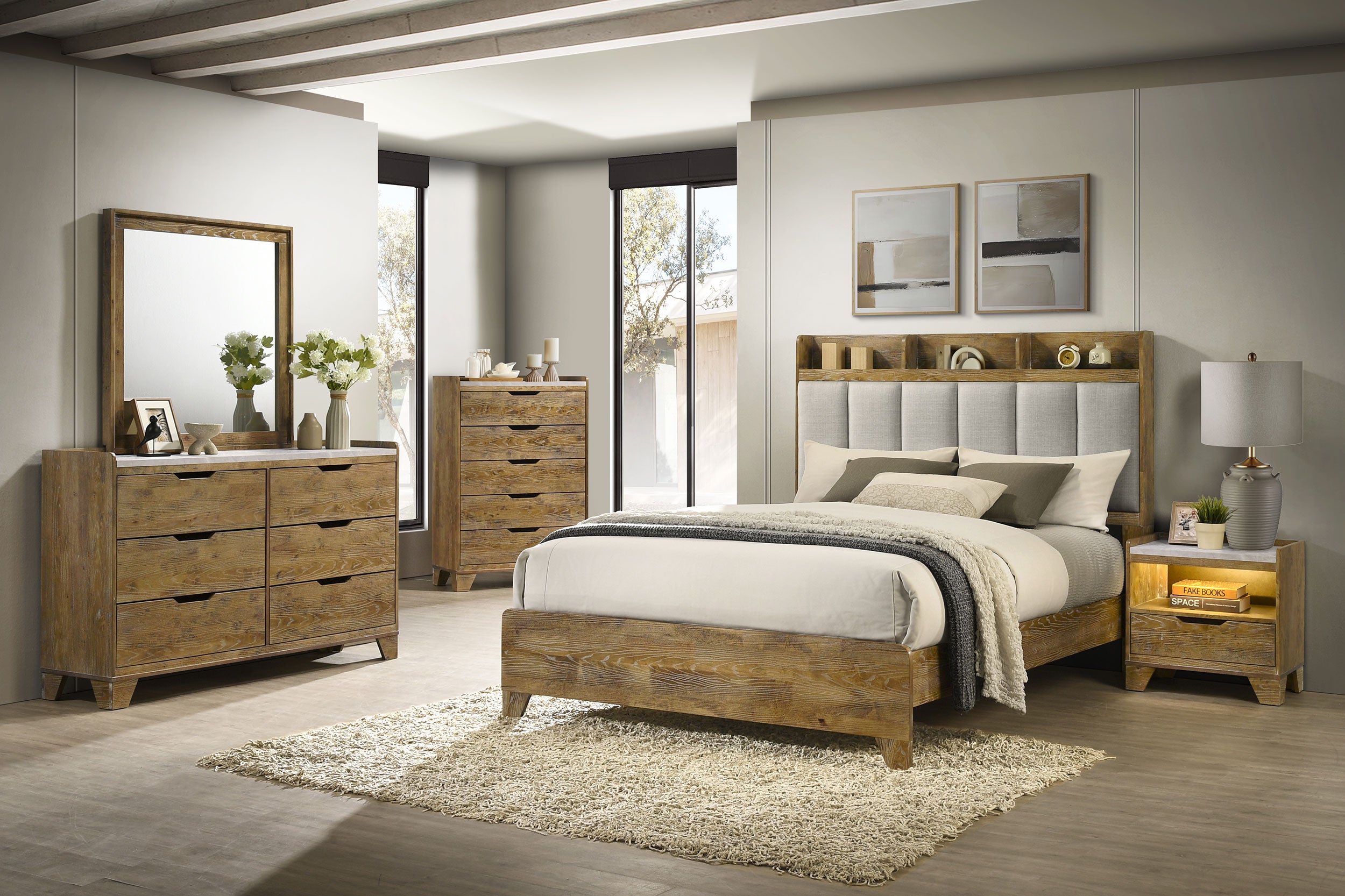 Henderson 6-drawer Bedroom Dresser Cabinet Medium Oak-