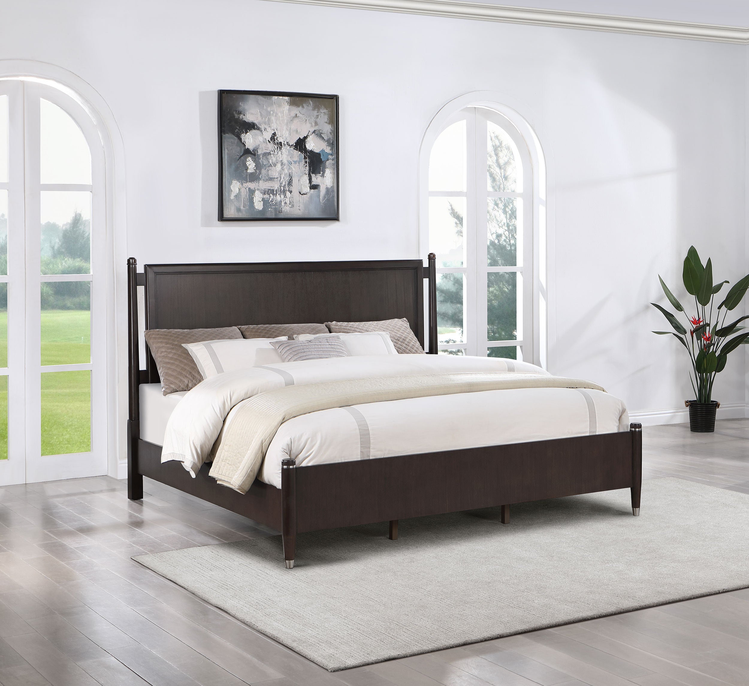 Emberlyn Wood Queen Poster Bed Brown-