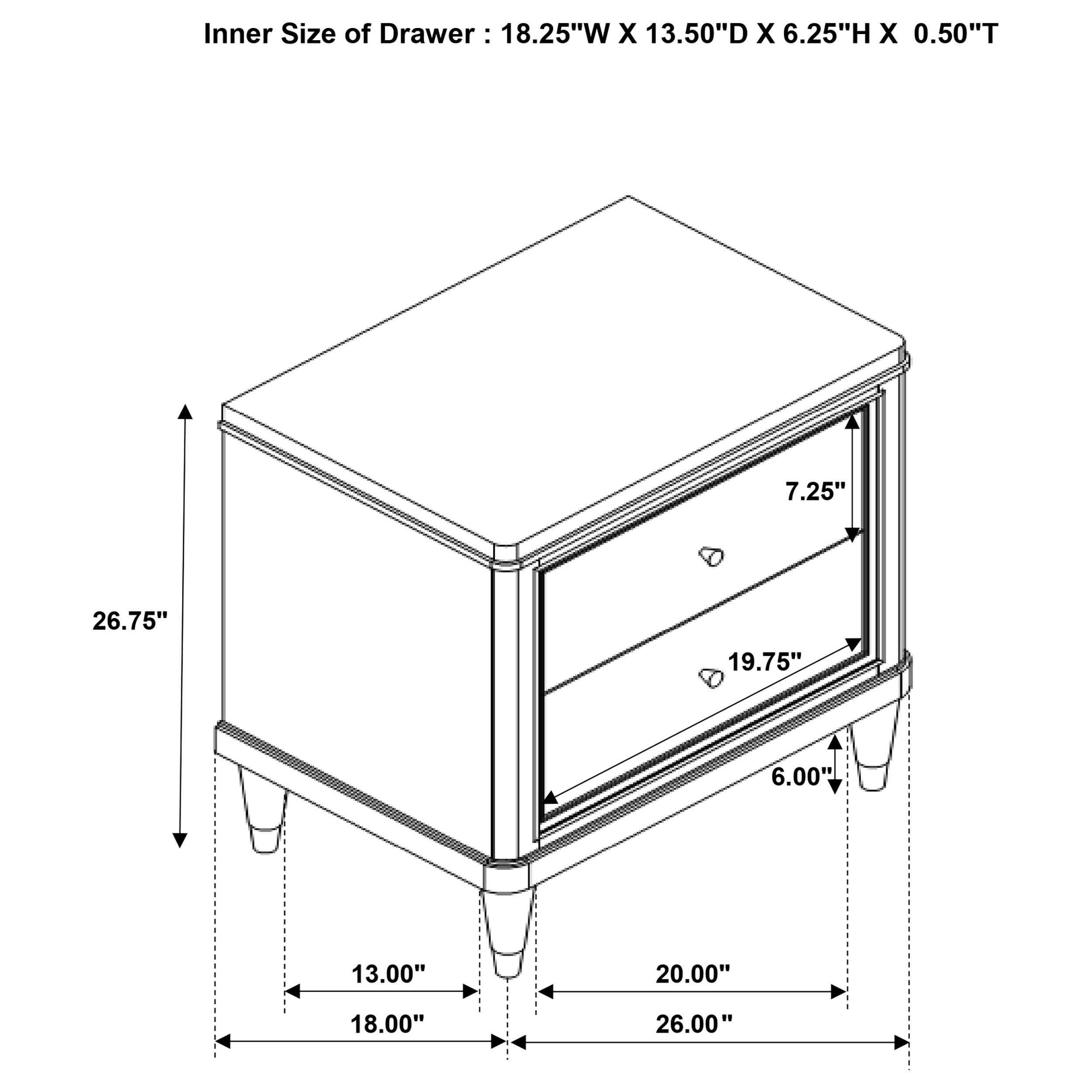 Emberlyn 2-drawer Nightstand Brown-