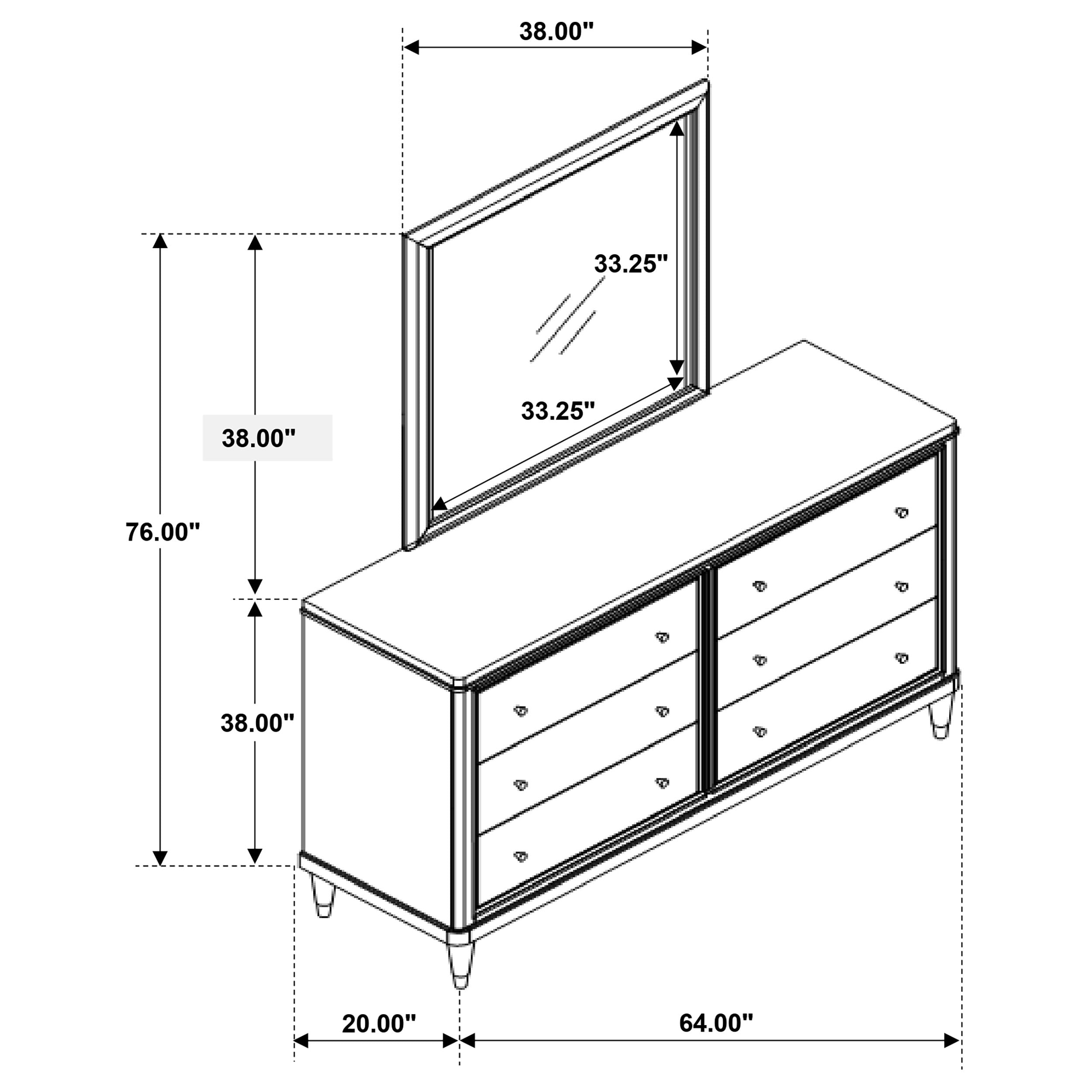 Emberlyn 6-drawer Dresser with Mirror Brown-