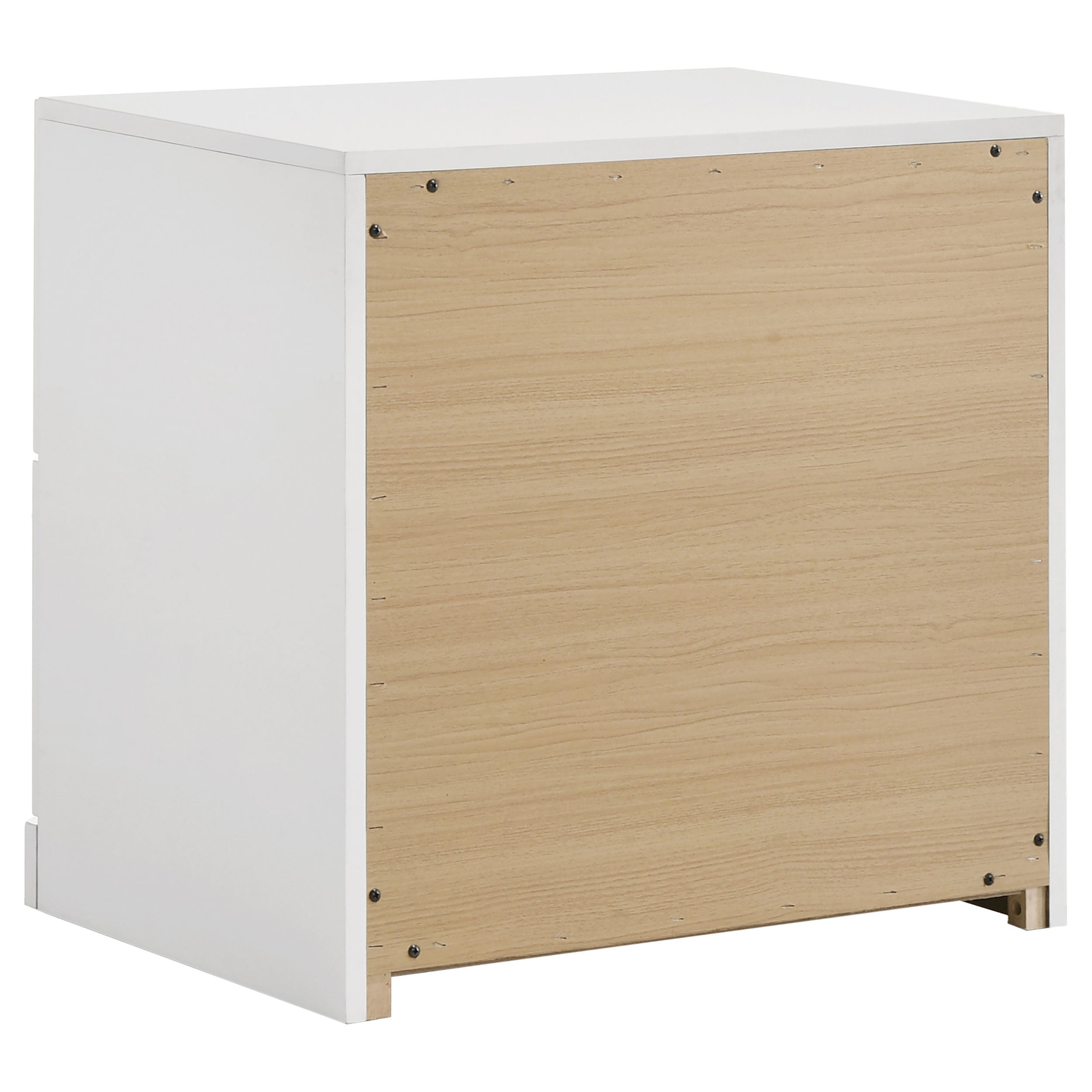 Ines 2-drawer Nightstand Bedside Table White High Gloss-