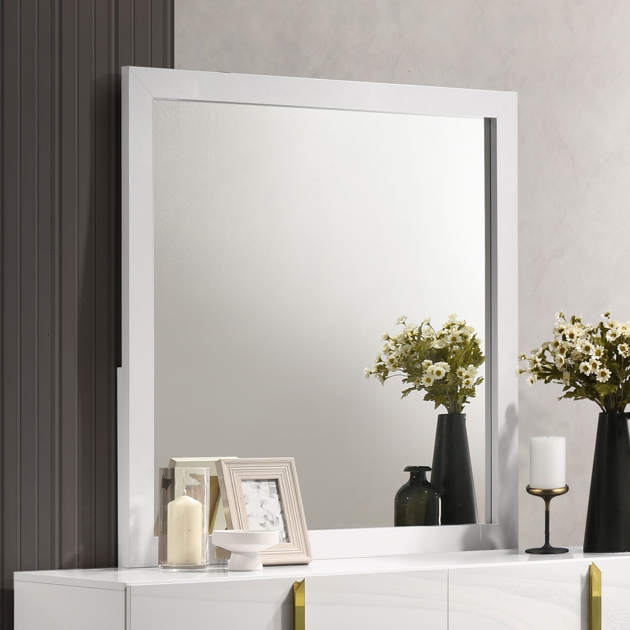Ines Dresser Mirror White High Gloss-