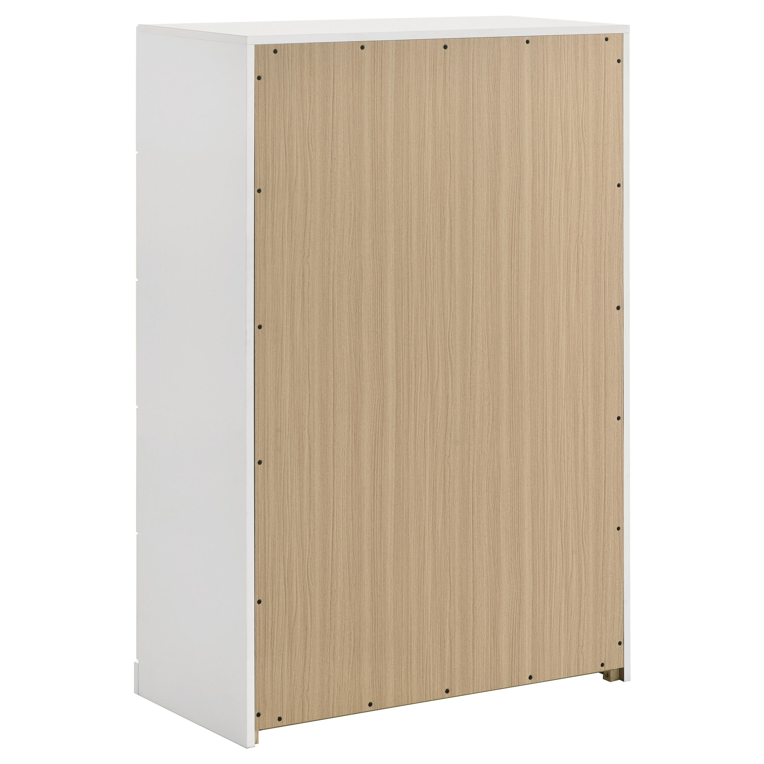 Ines 5-drawer Bedroom Chest of Drawers White High Gloss-