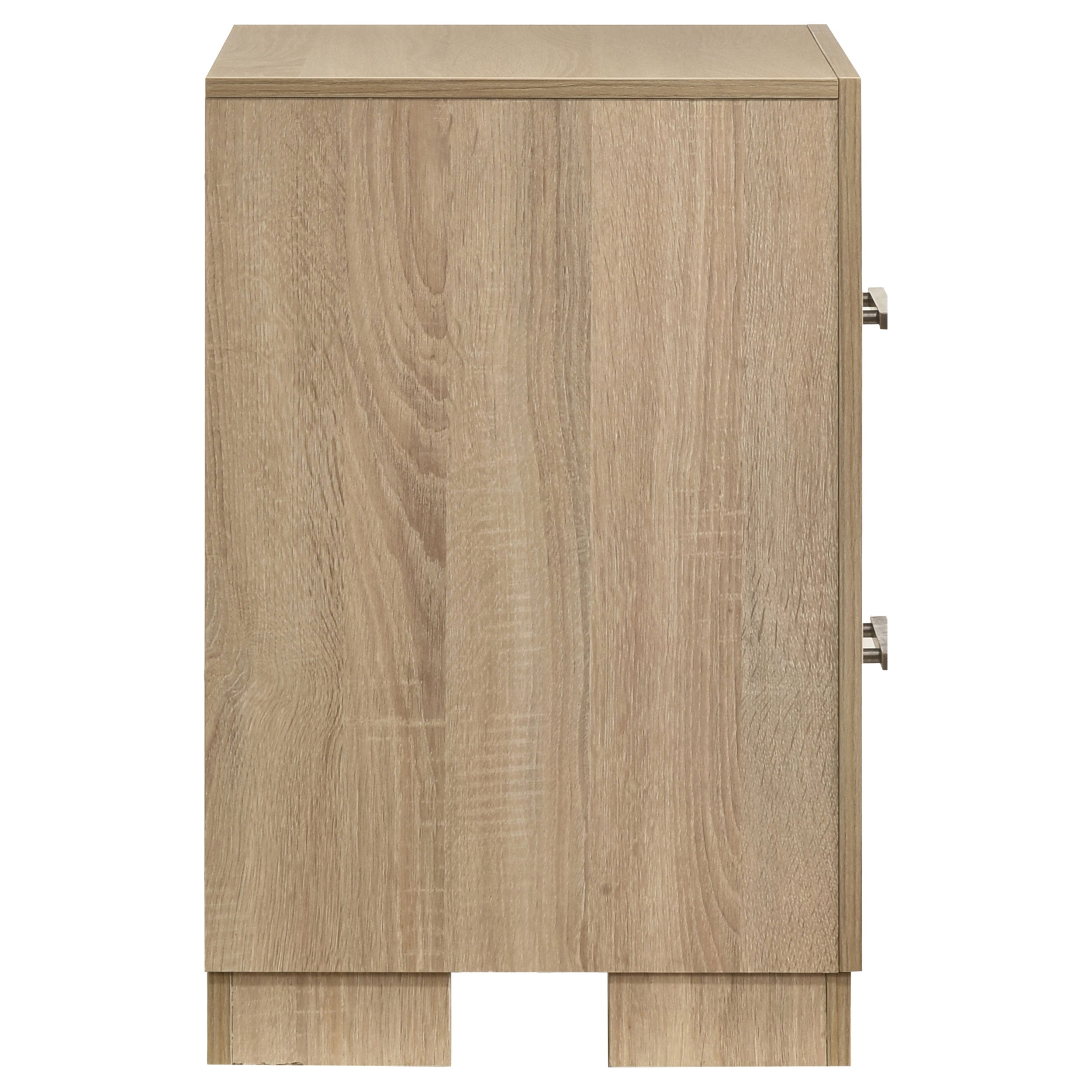 Arielle 2-drawer Bedroom Nightstand with Casters Light Oak-
