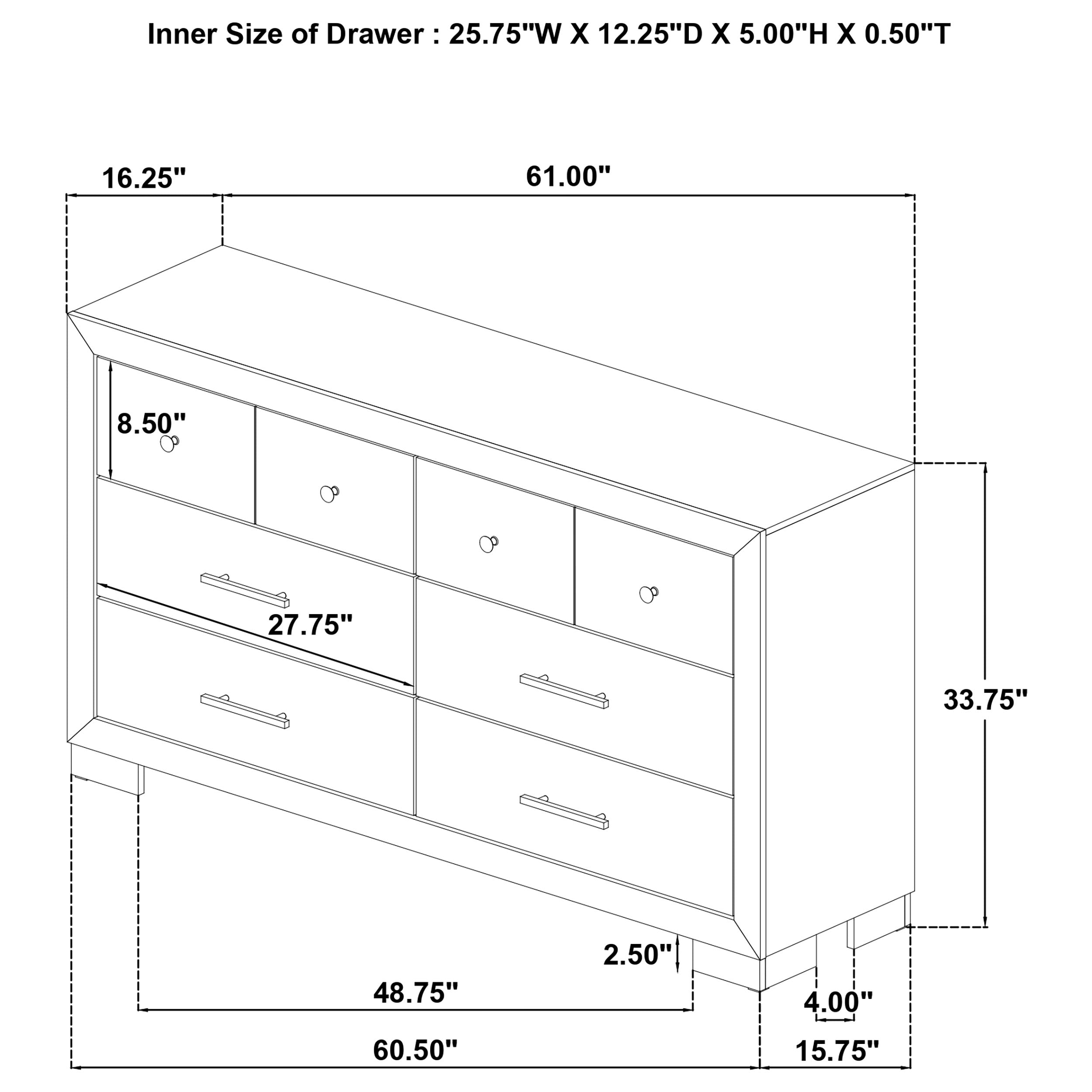 Arielle 6-drawer Bedroom Dresser Cabinet Light Oak-