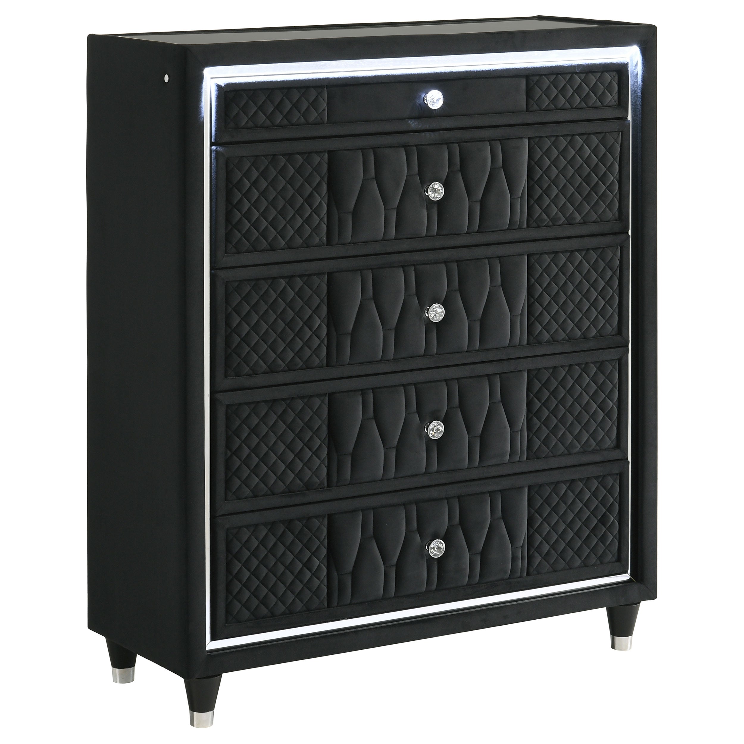 Lorient 5-drawer LED Chest of Drawers Black-
