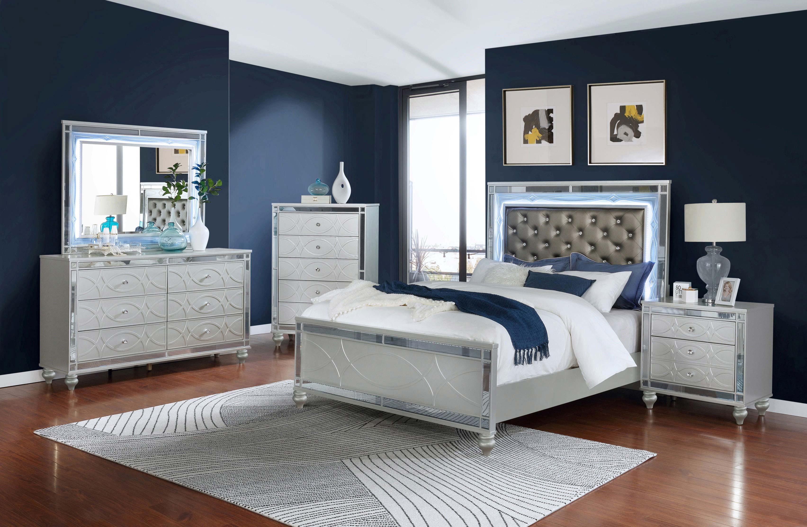 Gunnison 2-drawer Nightstand Silver Metallic-CoasterEssence