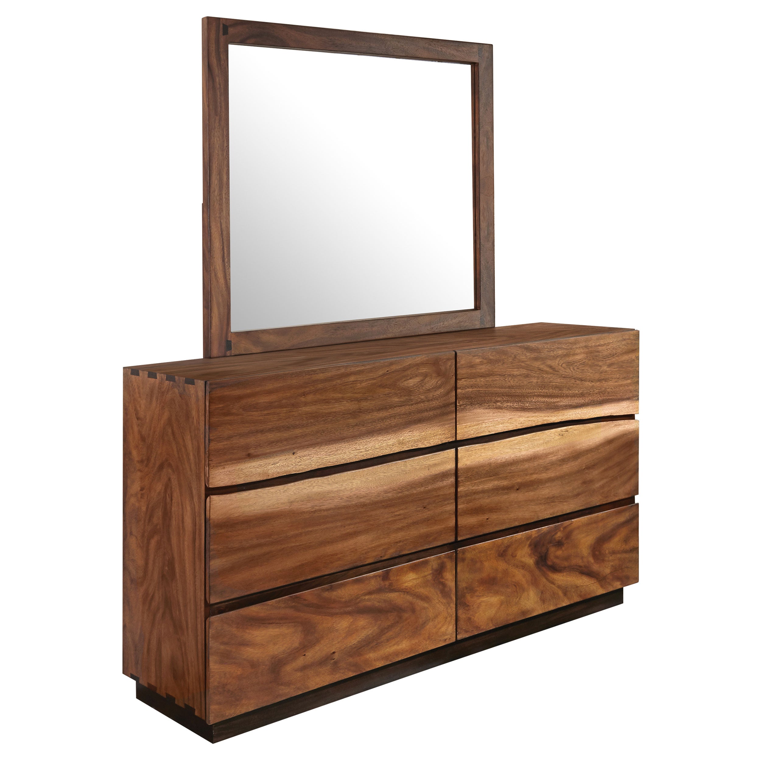 Winslow 6-drawer Dresser with Mirror Smokey Walnut-CoasterElevations