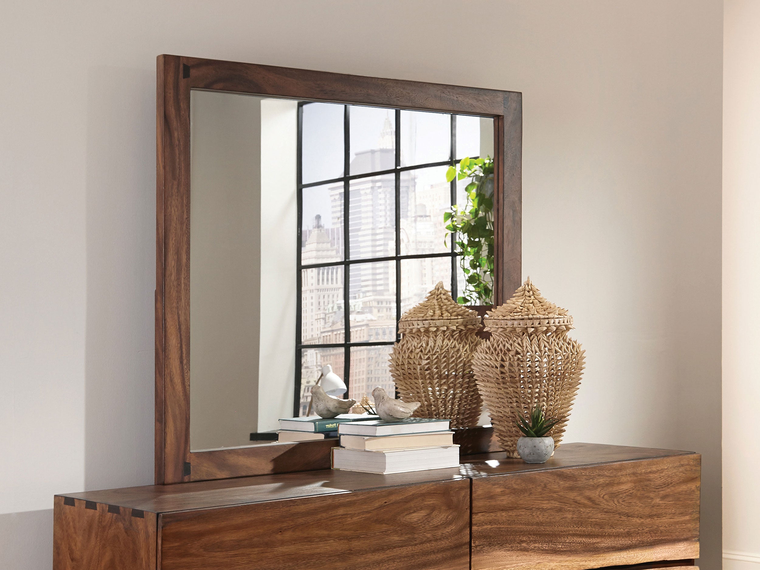 Winslow Dresser Mirror Smokey Walnut-CoasterElevations