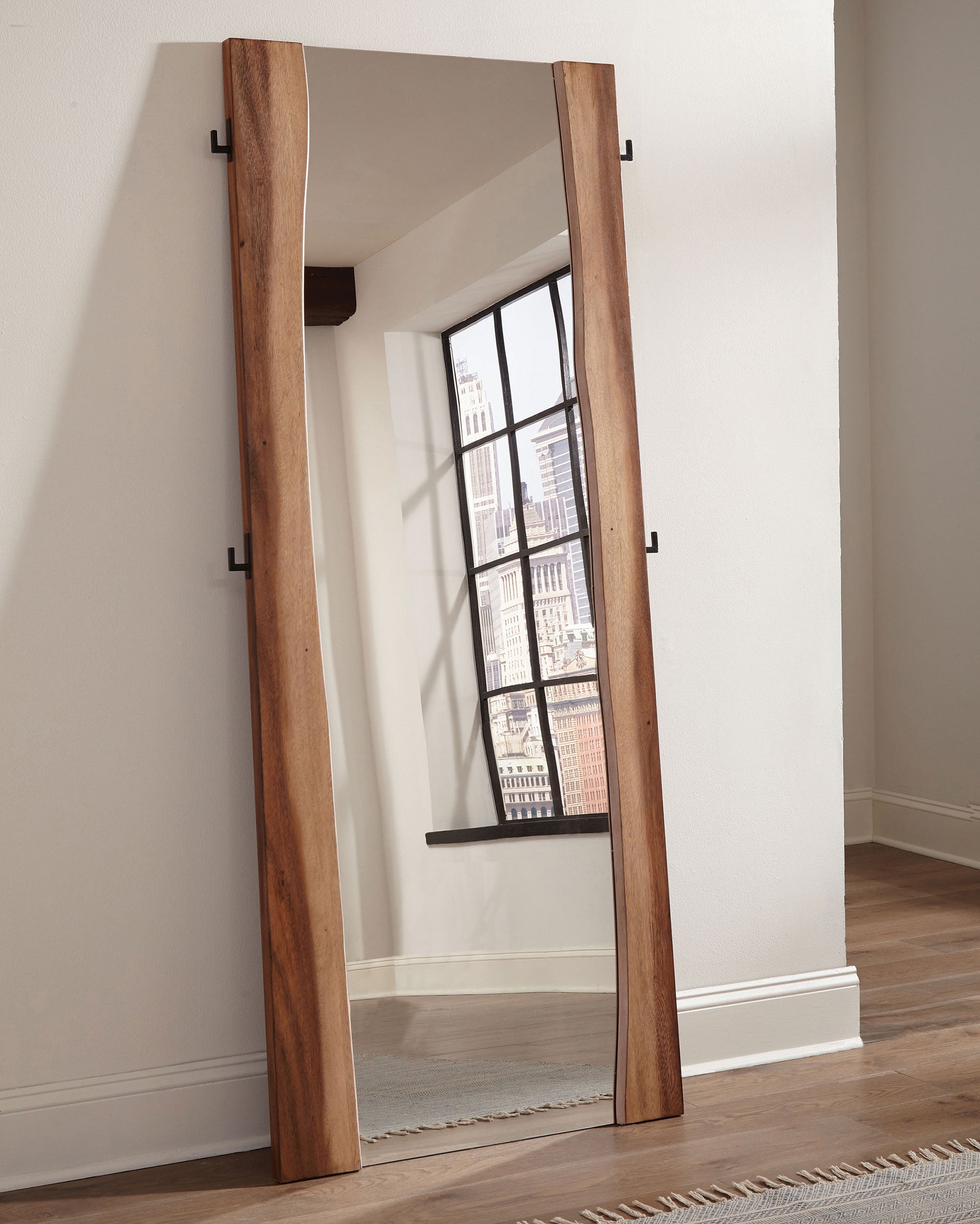 Winslow 31 x 76 Inch Standing Floor Mirror Smokey Walnut-CoasterElevations