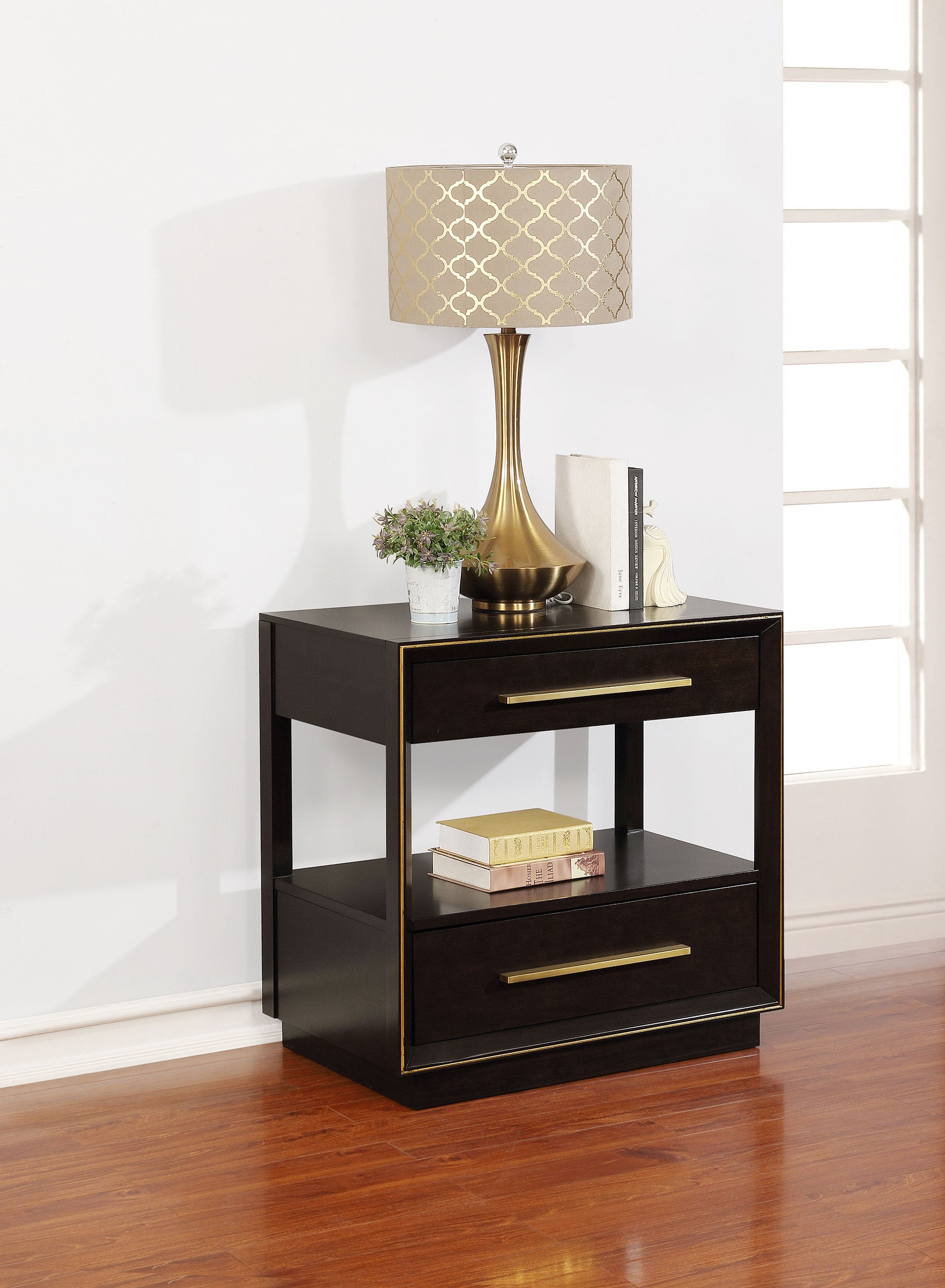 Durango 2-drawer Nightstand Smoked Peppercorn-CoasterElevations