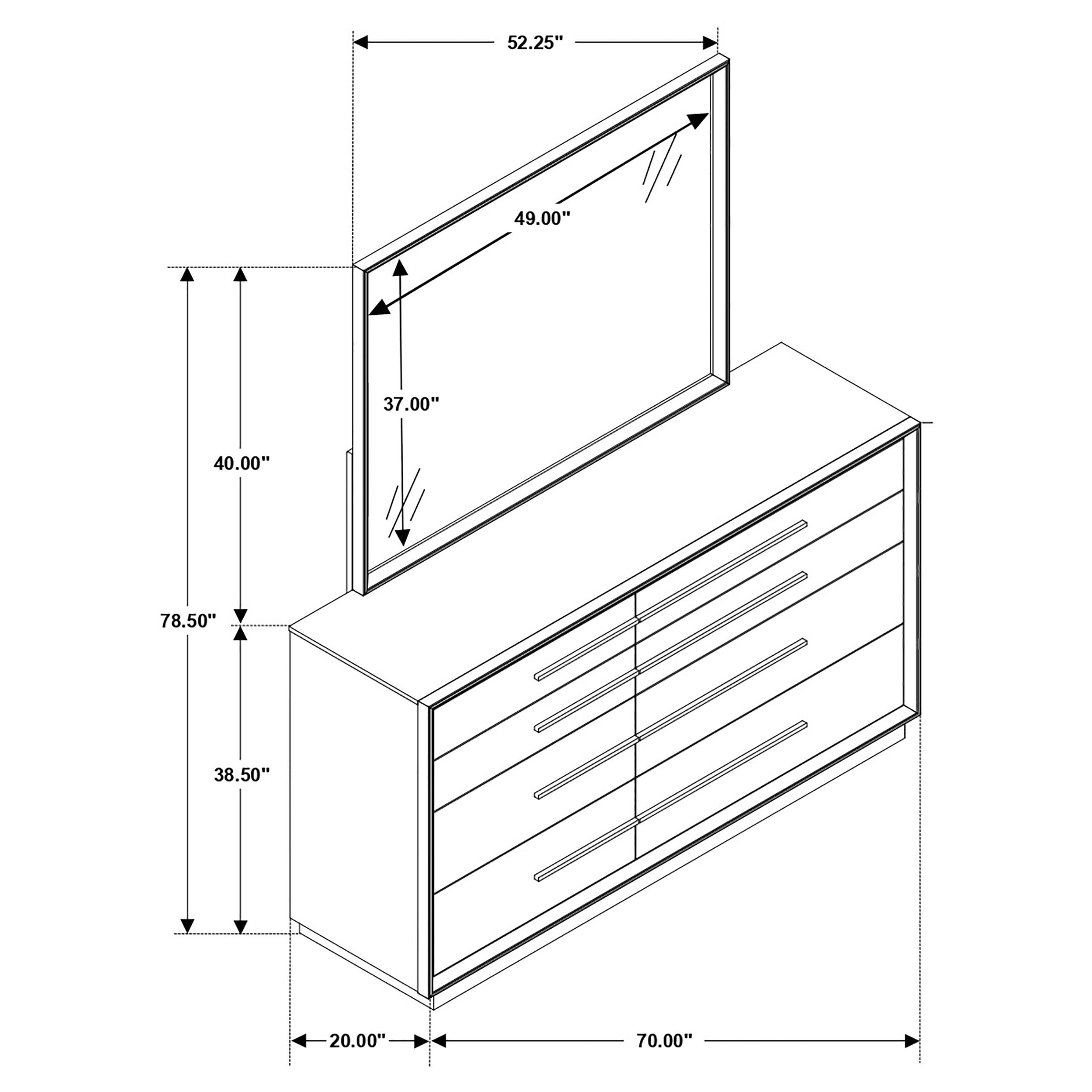 Durango 8-drawer Dresser with Mirror Smoked Peppercorn-CoasterElevations
