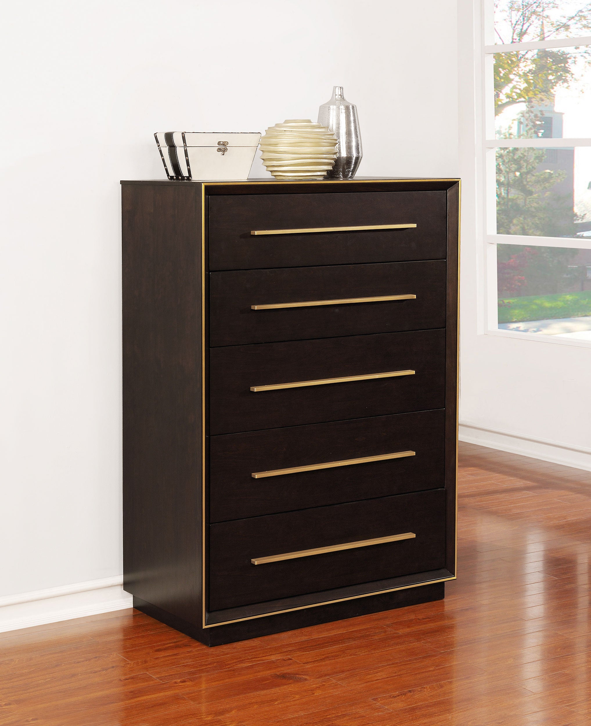 Durango 5-drawer Bedroom Chest Smoked Peppercorn-CoasterElevations