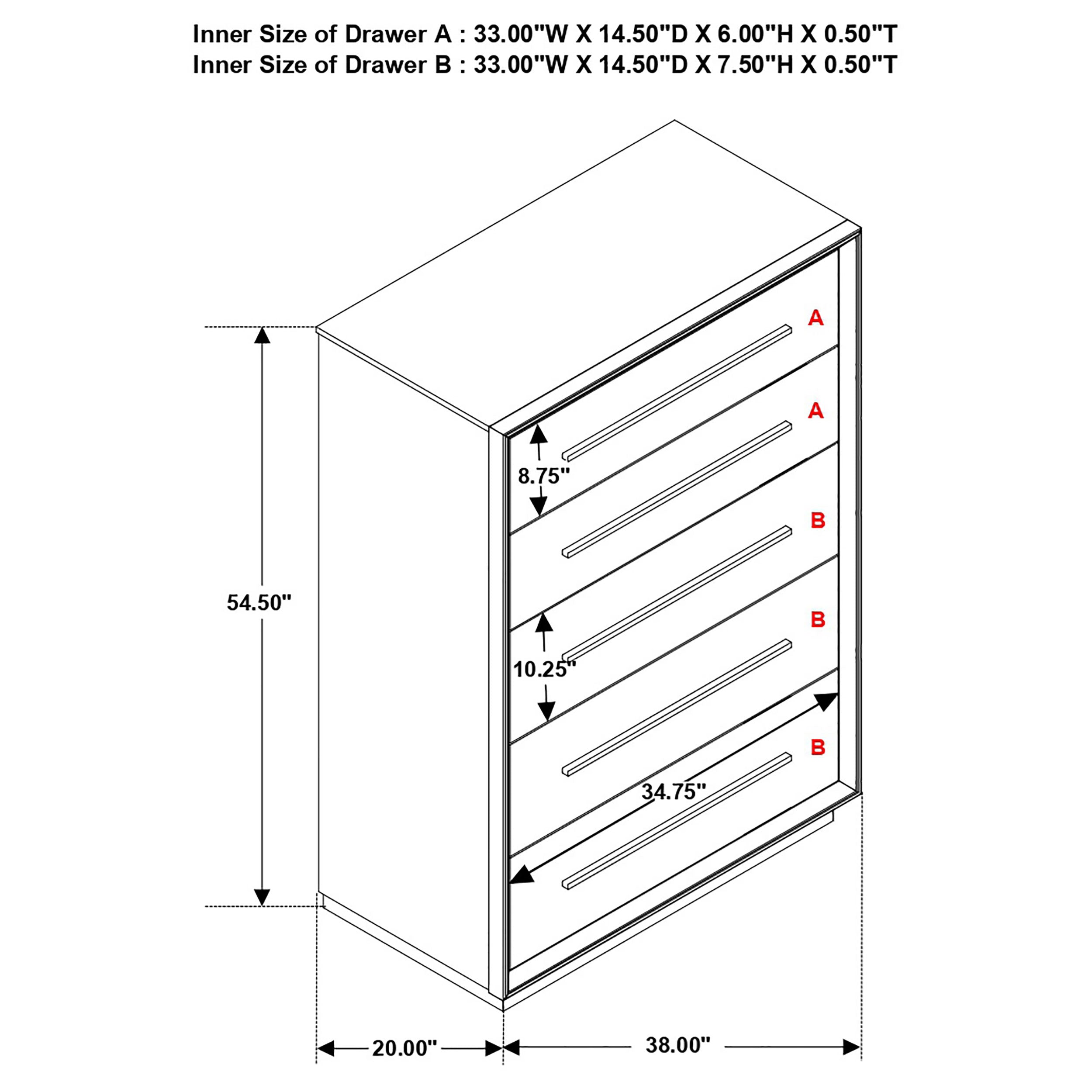 Durango 5-drawer Bedroom Chest Smoked Peppercorn-CoasterElevations
